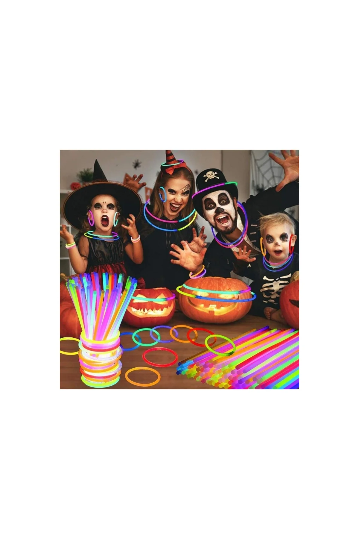 Glow Stick Fosforlu Neon Çubuk Bileklik Parti Konser Bilekliği 50 Adet - PAZARIZ Görsel 4