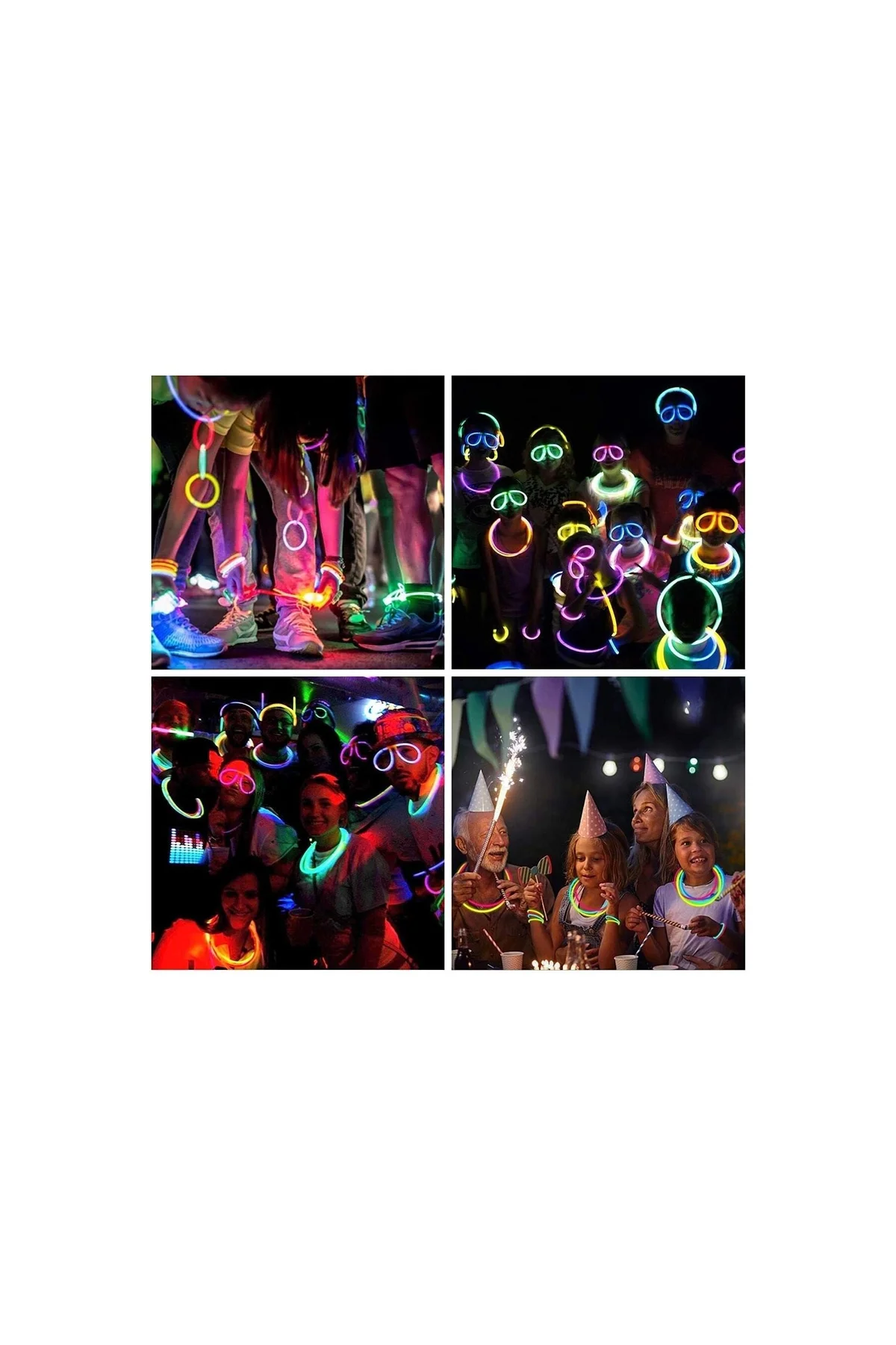 Glow Stick Fosforlu Neon Çubuk Bileklik Parti Konser Bilekliği 50 Adet - PAZARIZ Görsel 5
