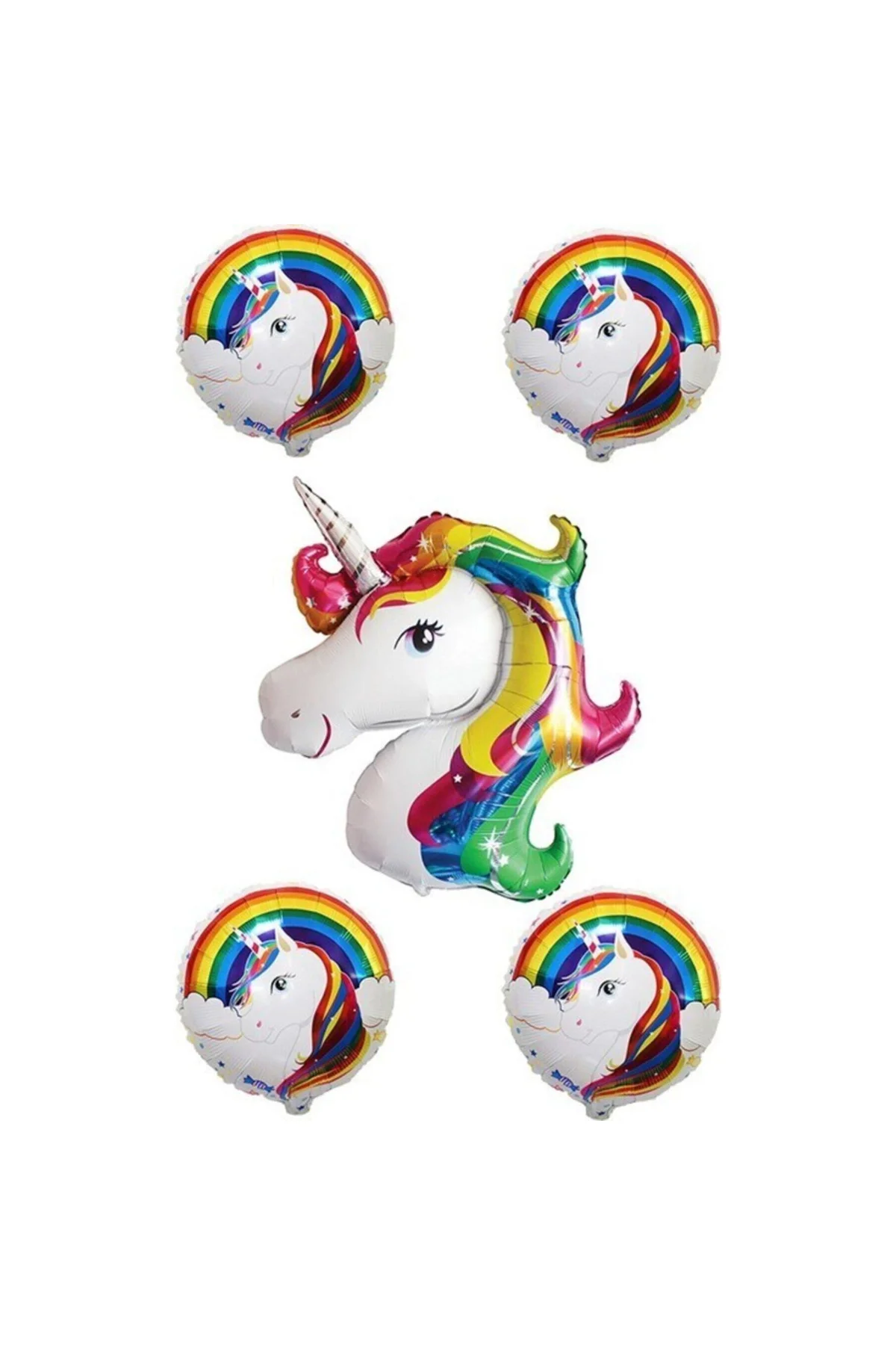 Pazariz Unicorn Folyo Balon Set Renkli