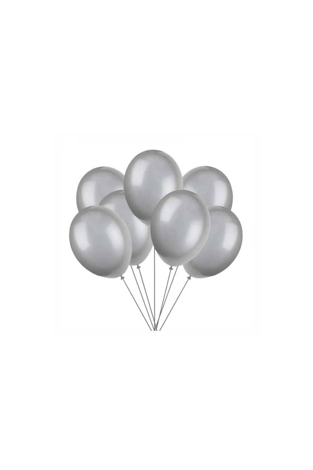 Gümüş Balon Metalik 100 Adet