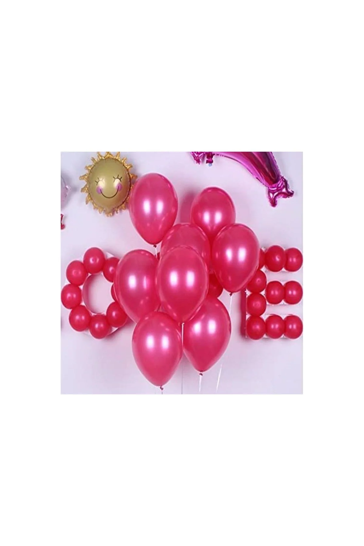 Fuşya Metalik Zincir Balon Seti - PAZARIZ Görsel 4