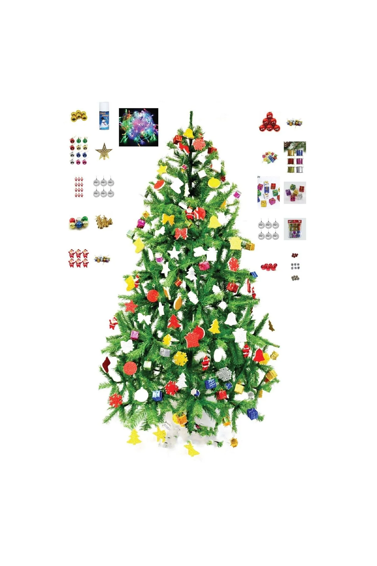 Pazarız Yılbaşı Seti 60 Cm Çam Ağaçı 41 Ad Süsleri Midi Paket - PAZARIZ Görsel 3