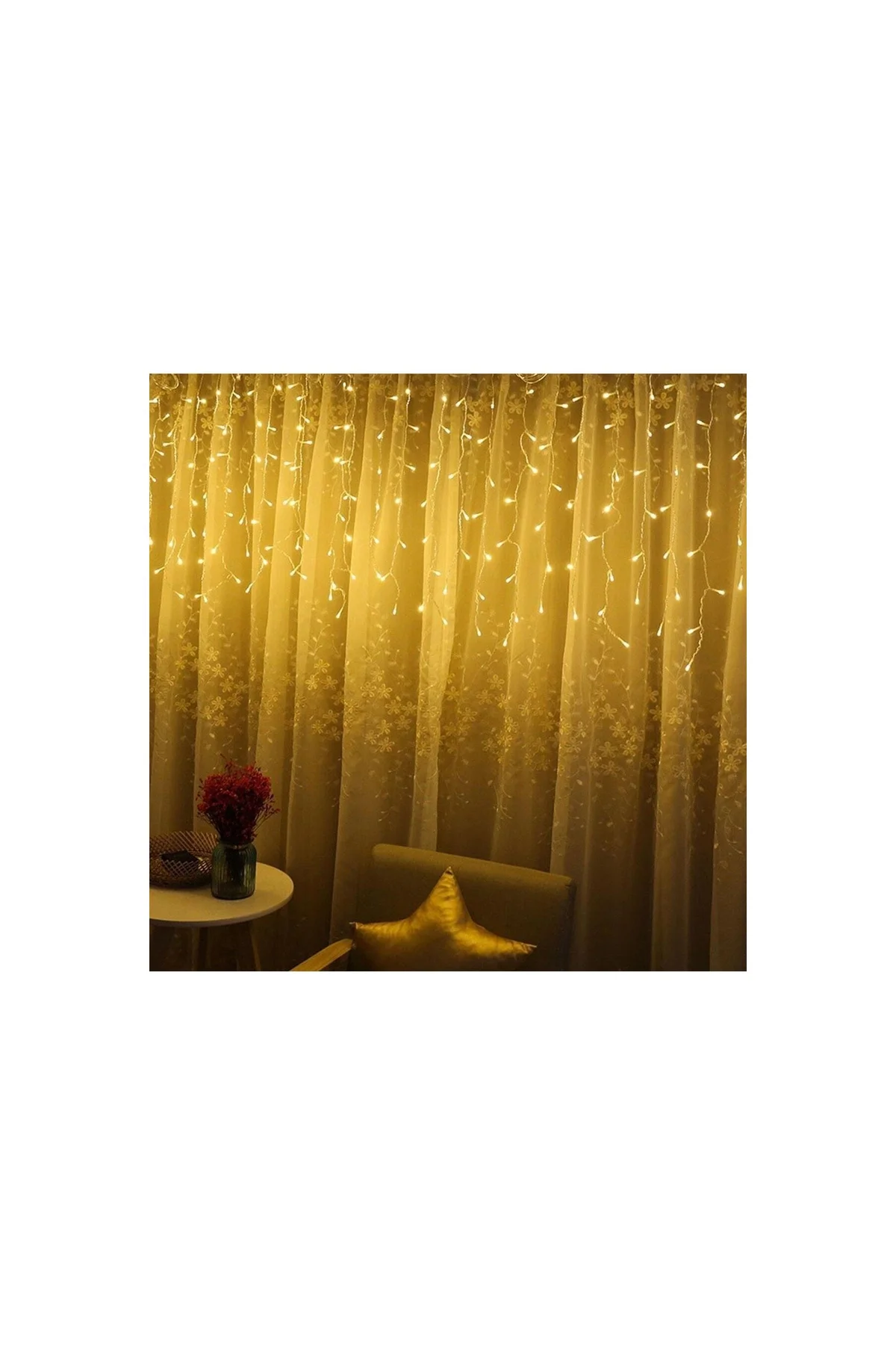 ® 8 Fonksiyonlu 16 Saçaklı Perde Led 3 X 1 (günışığı) - PAZARIZ Görsel 4