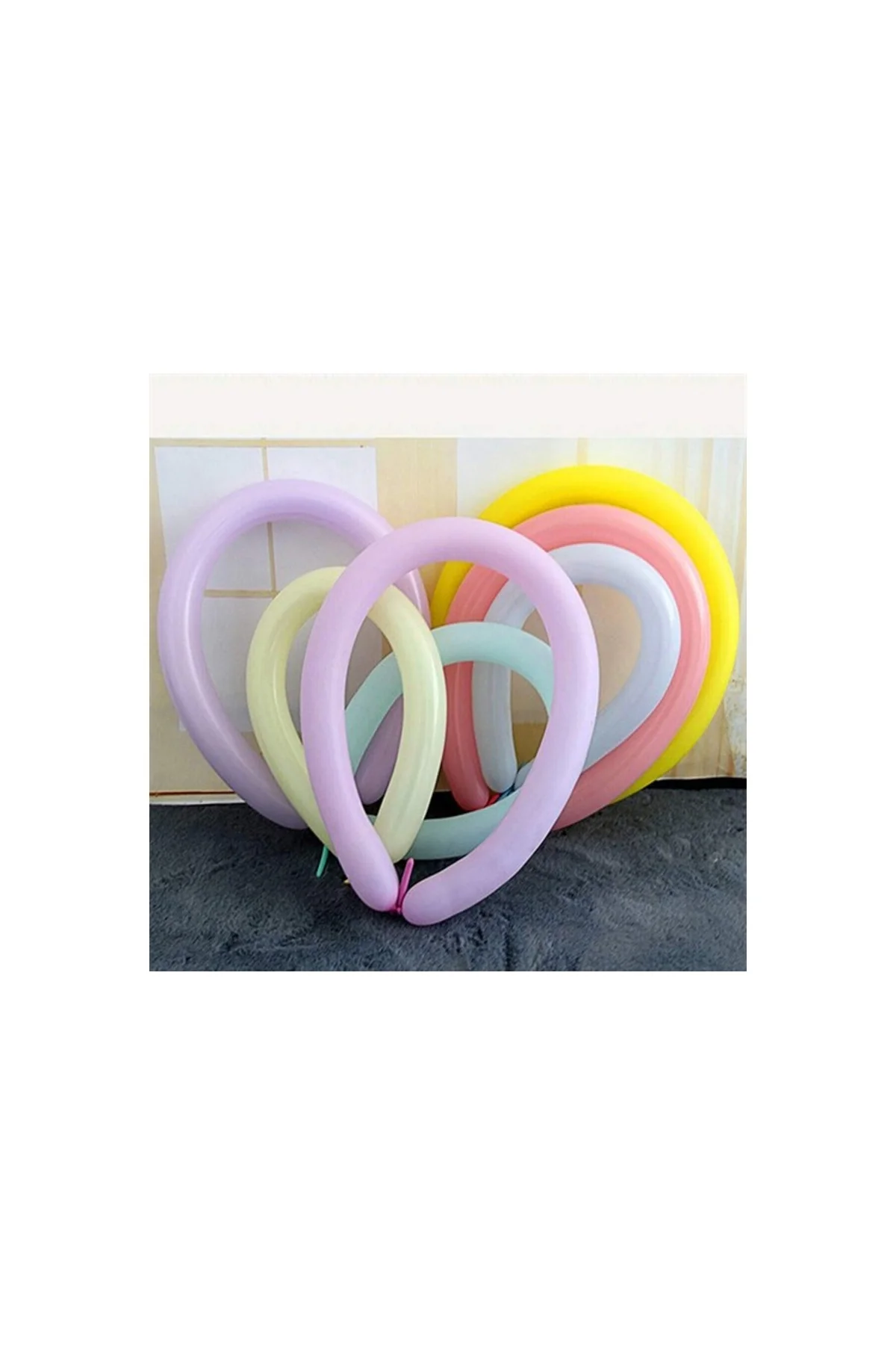 Pastel Renkler Sosis Balon 100 Adet - PAZARIZ Görsel 3