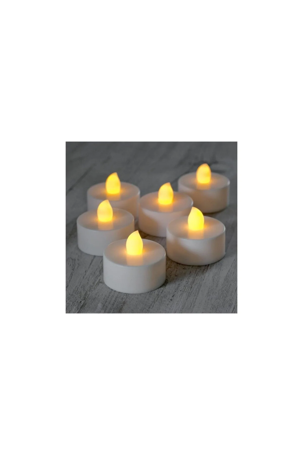 Led Pilli Tealight Mum Sarı Işık - 24 Adet