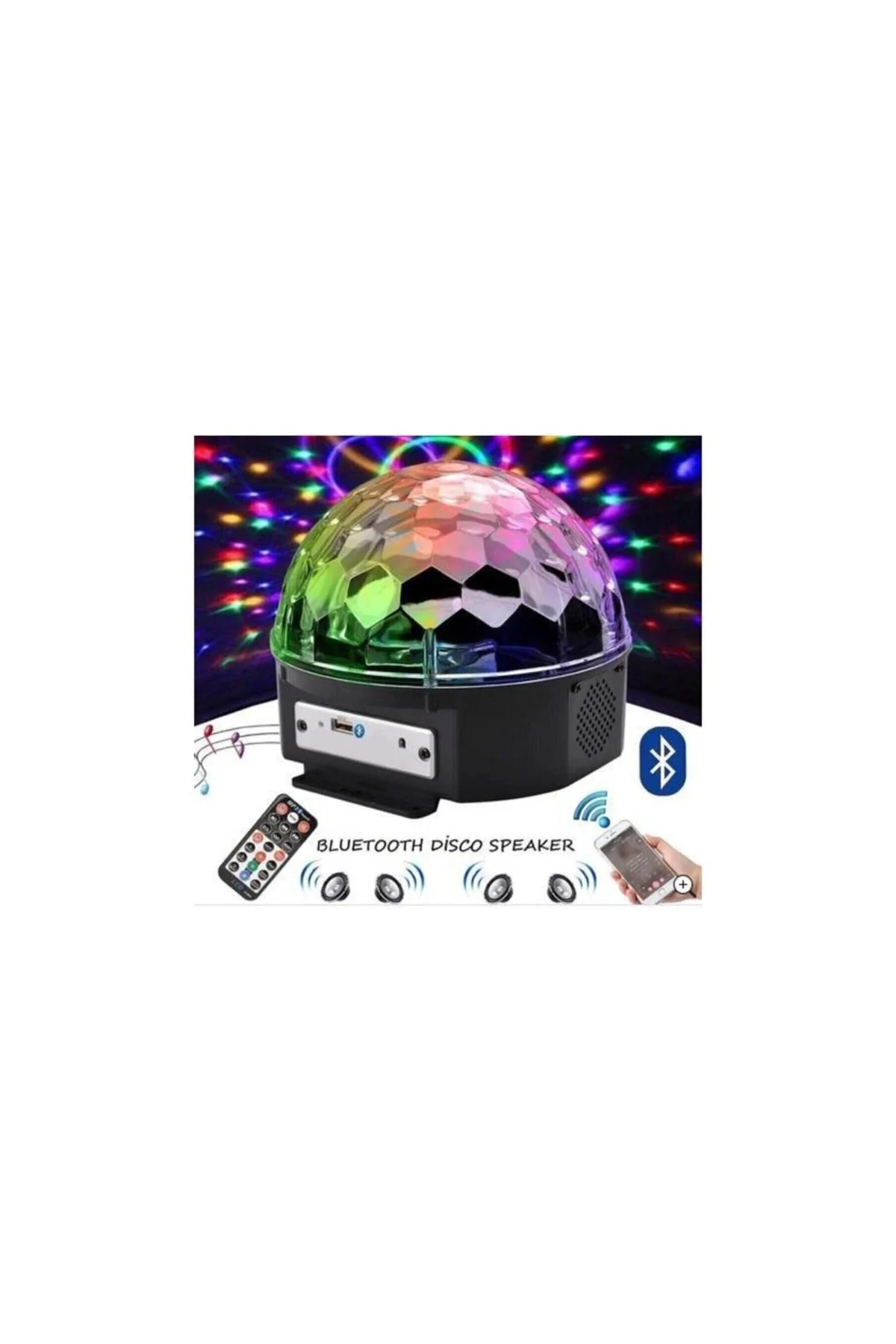 Disko Topu Rgb Ledli Bluetooth Hoparlör Sese Duyarlı -kumandalı