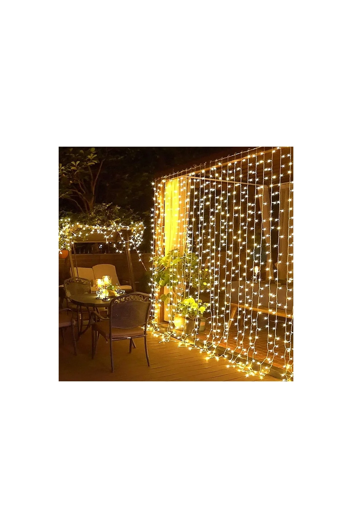 8 Fonksiyonlu Kumandalı Saçak Led Sarkıt Led 2x2 Metre Eklenebilir Led Süsleme 240 Led Işık