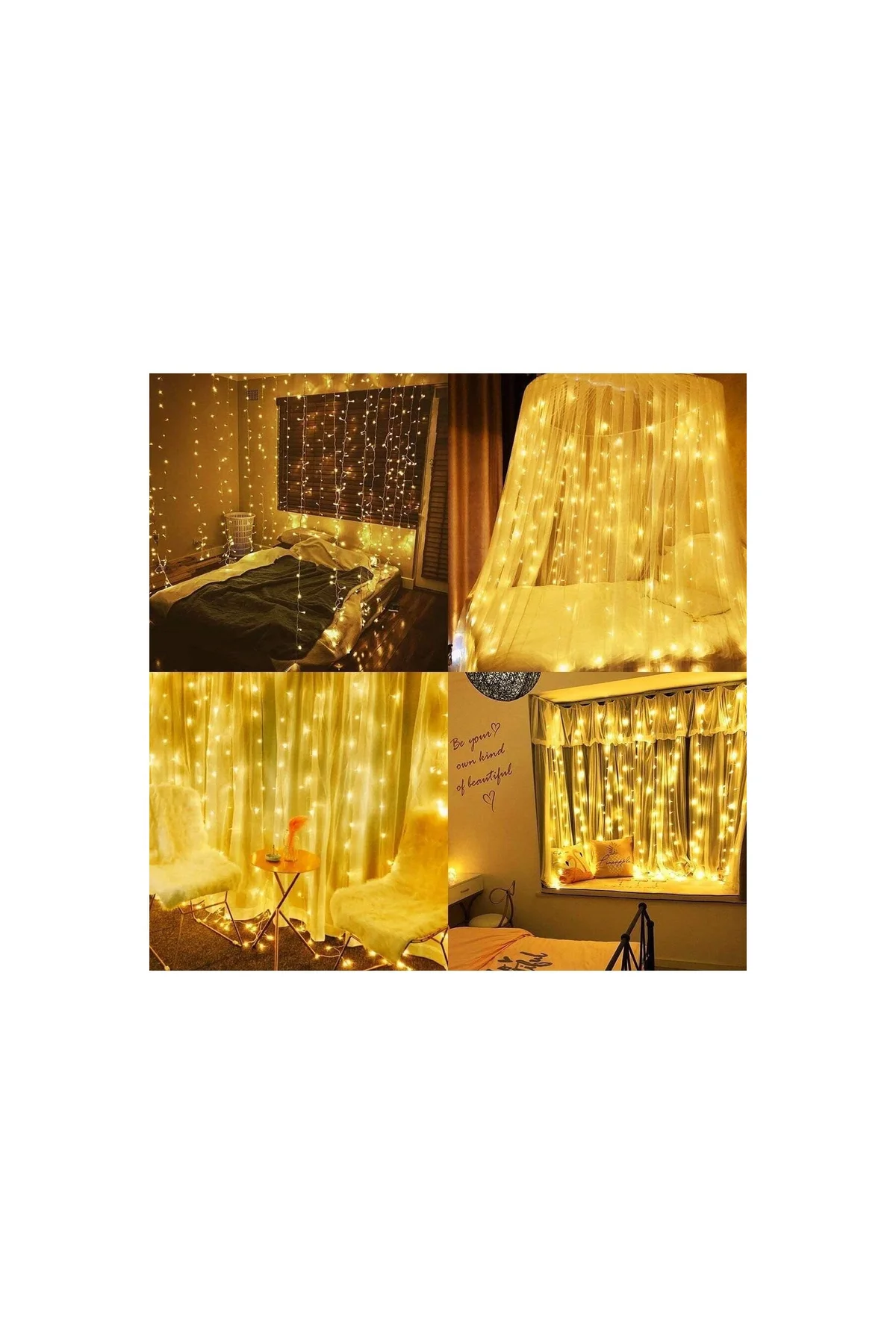 8 Fonksiyonlu Kumandalı Saçak Led Sarkıt Led 2x2 Metre Eklenebilir Led Süsleme 240 Led Işık - PAZARIZ Görsel 2