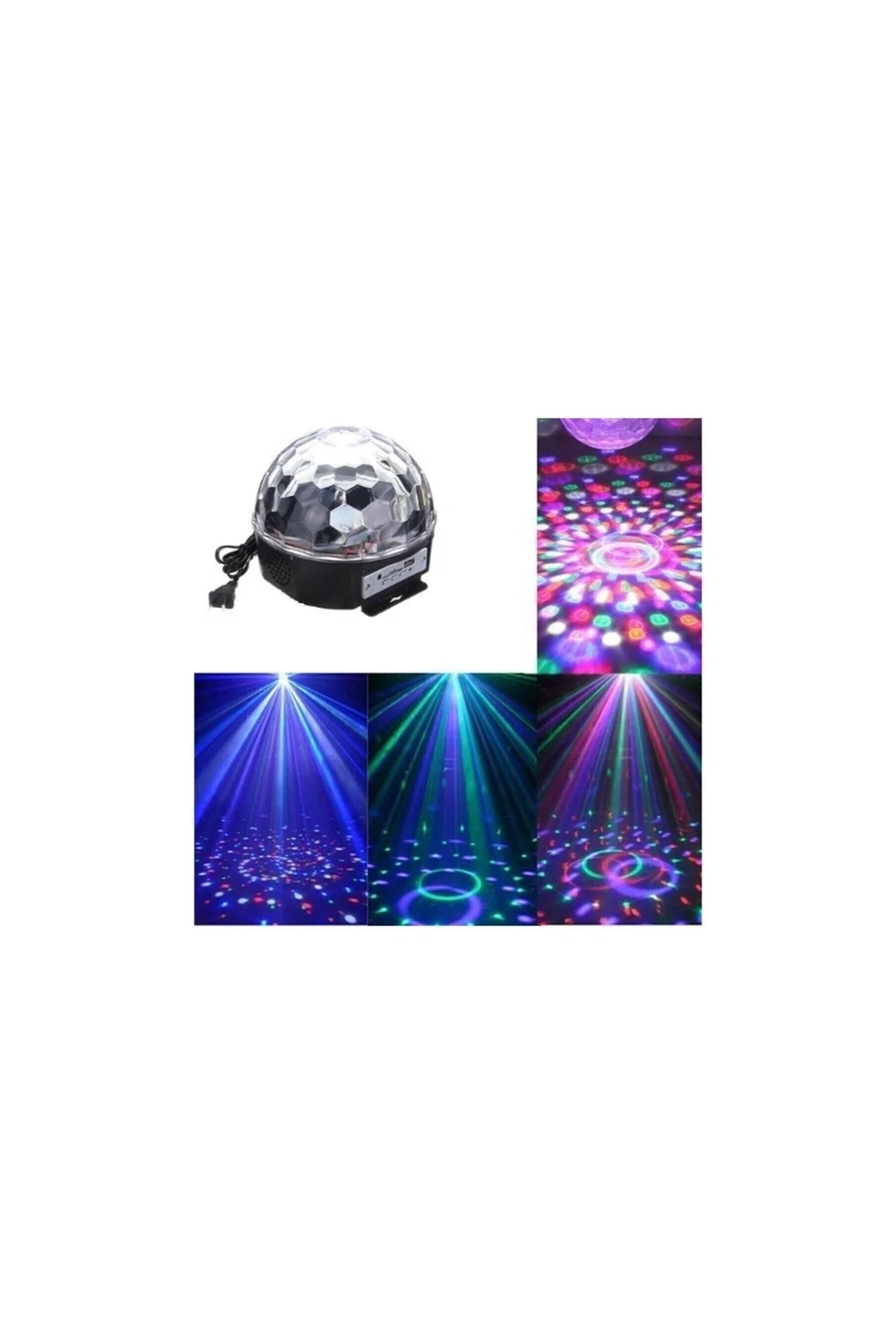Bluetoothlu Led Küre Kristal Disko Topu Dönen Renkli Hoparlör Led