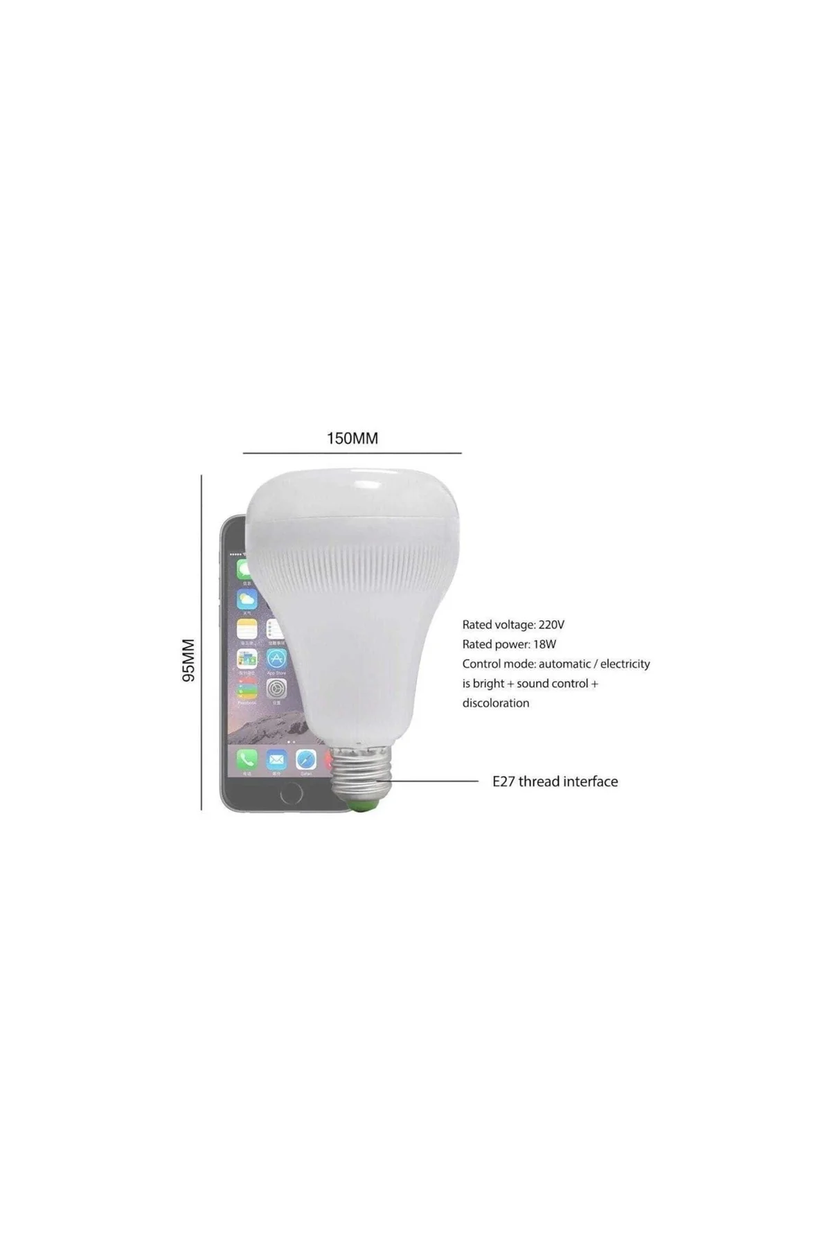 Bluetooth Hoparlör Led Ampül Beyaz Lamba Renk Değiştirir