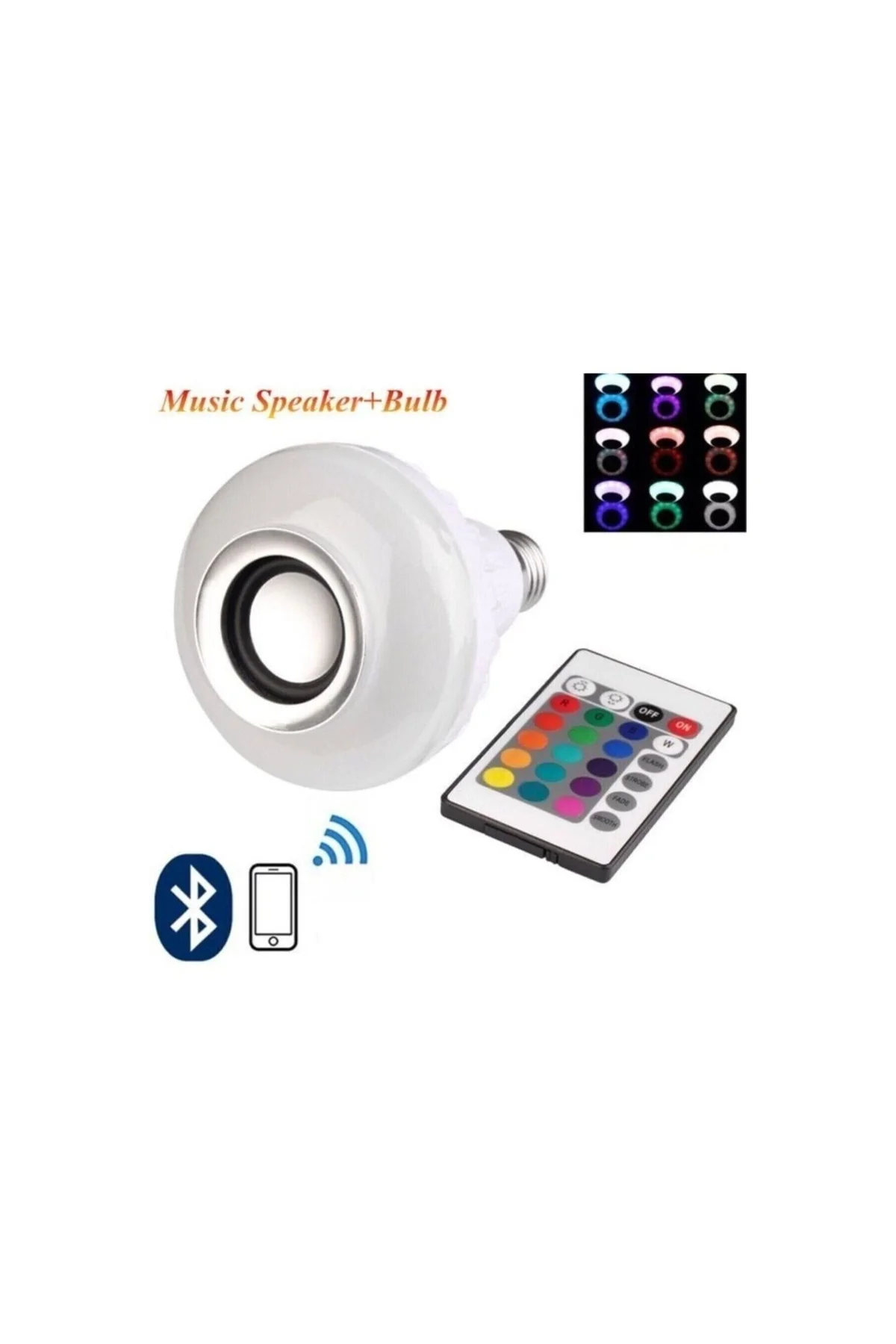 Bluetooth Hoparlörlü Akıllı Led Ampül Renkli
