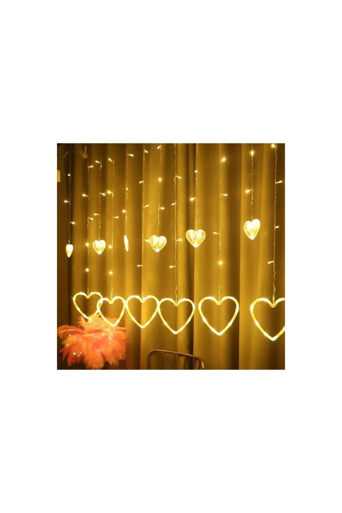 Kalp Perde Led 8 Fonksiyonlu