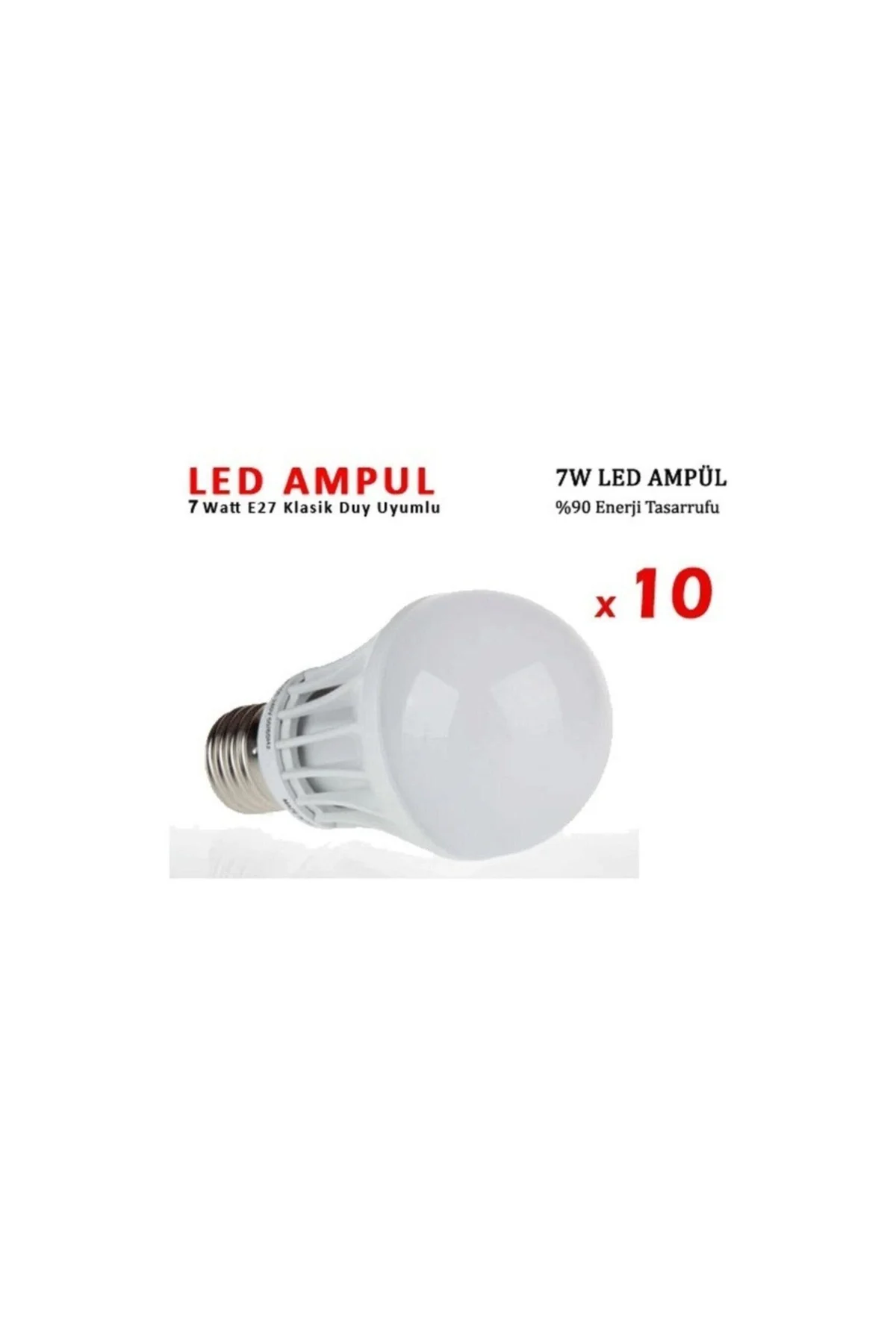 7w Enerji Tasarruflu Led Ampul ( 10 Adet )