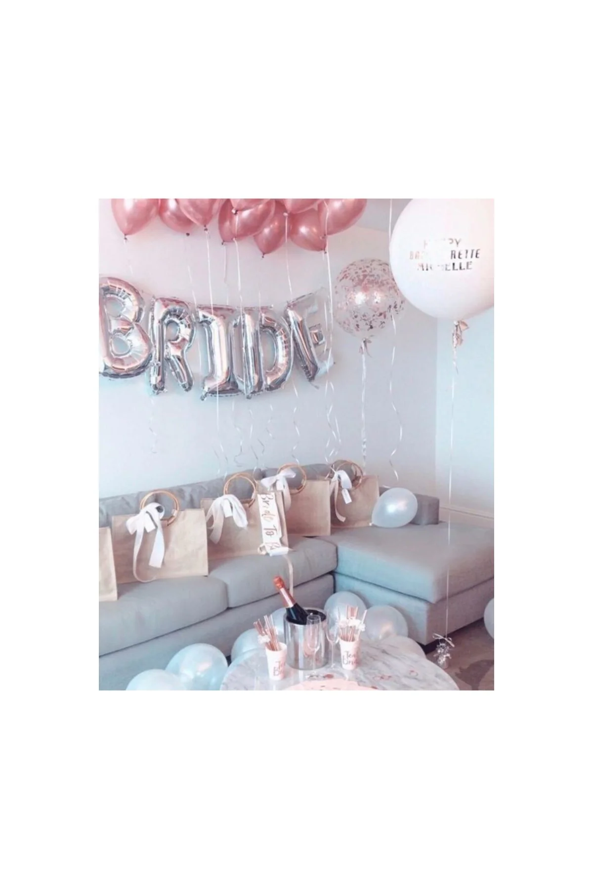 Gümüş Renkli Bride Folyo Balon Seti - PAZARIZ Görsel 2