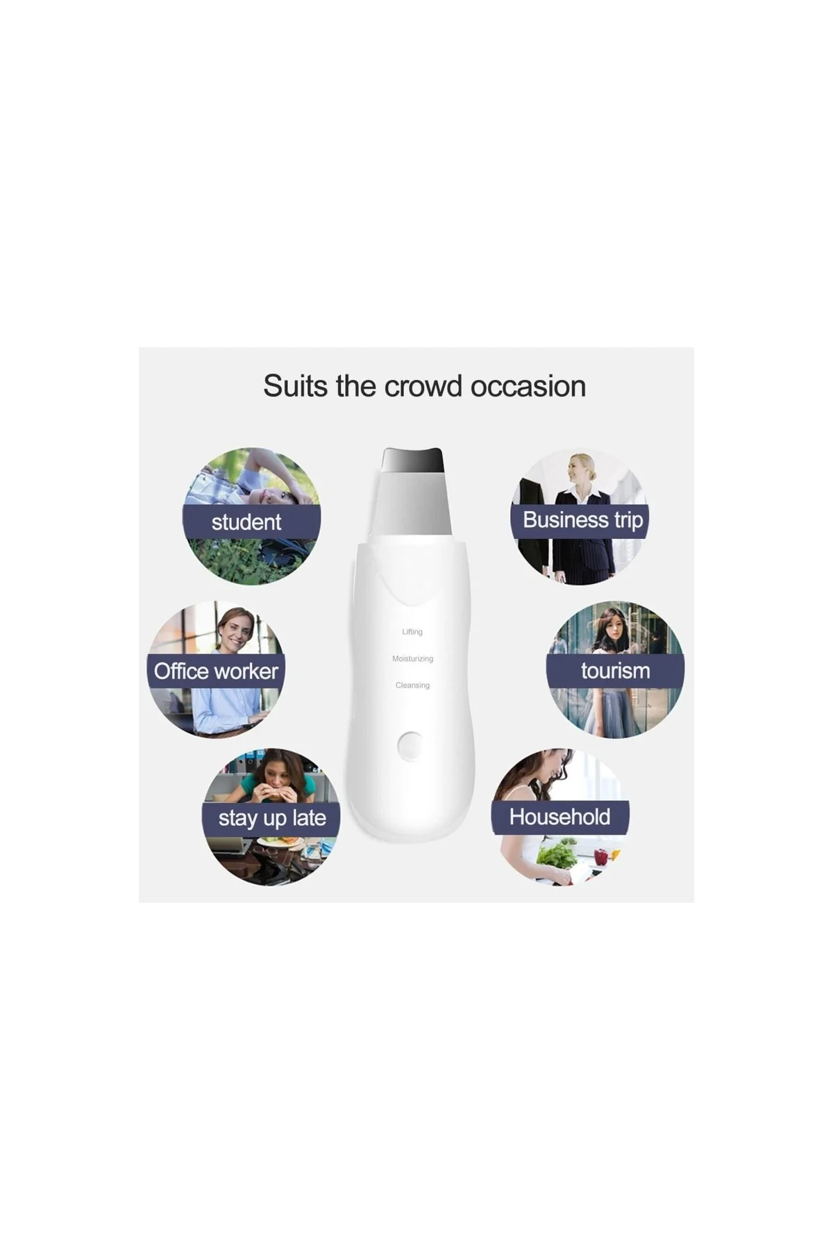 Ultrasonic Scubber Siyah Nokta Akne Gidereci Yüz Spatulası Ölü Deri Temizleme - PAZARIZ Görsel 6