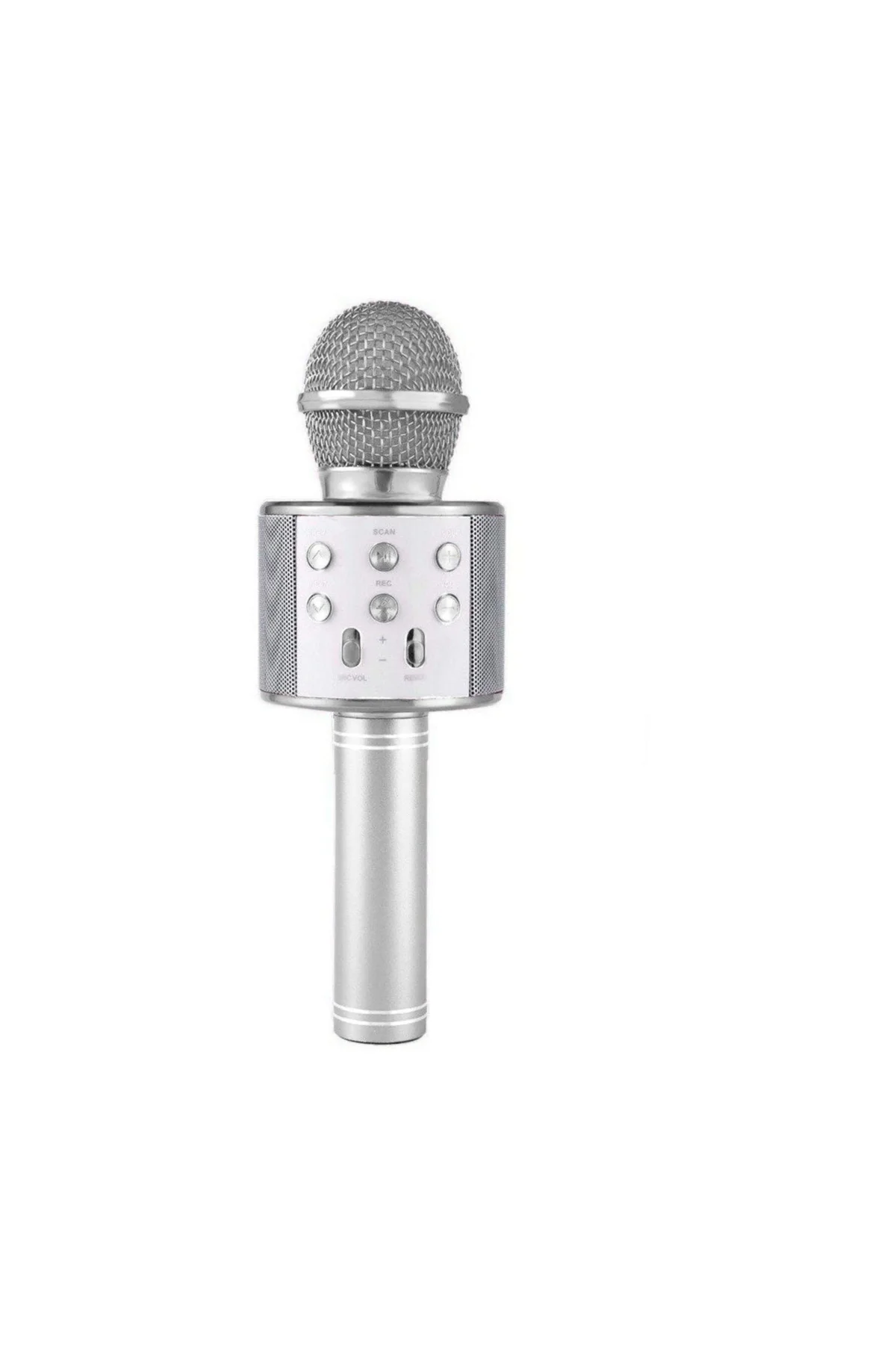 Karaoke Mikrofon Bluetooth, Usb, Hafıza Kartı Ve Aux Girişli Ws-858 Gümüş