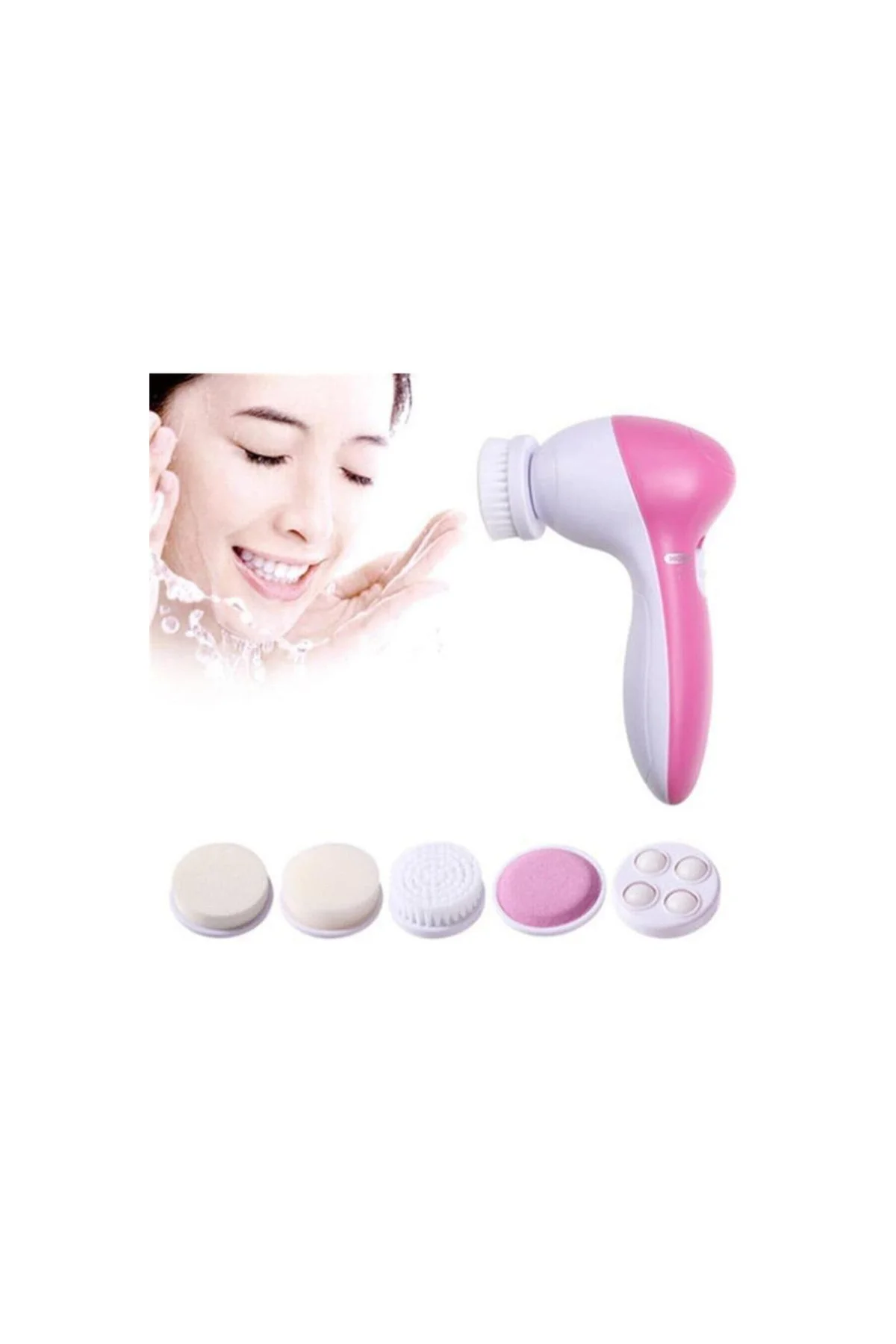 5 In 1 Pilli Yüz Temizleme,masaj Ve Peeling Fırça Seti