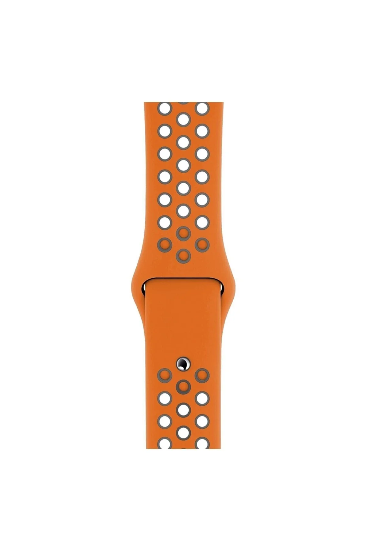 Watch Uyumlu1 2 3 4 5 6 7 Se 45mm Delikli Sportif Silikon Kordon Kayış Turuncu