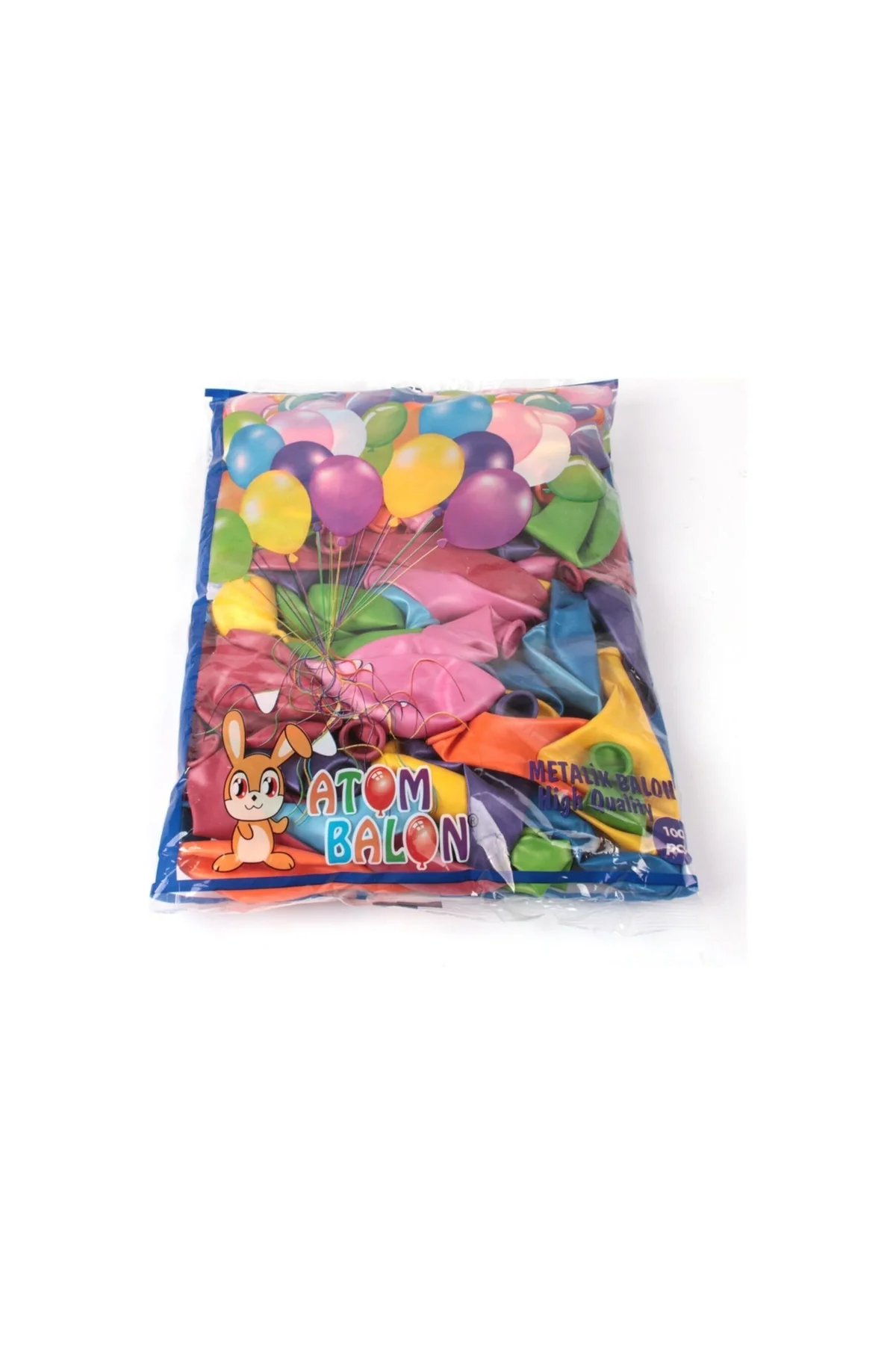Atom Balon Atom Balon Metalik Karışık Renkli Balon 12 Inç 100 Adet - PAZARIZ Görsel 2