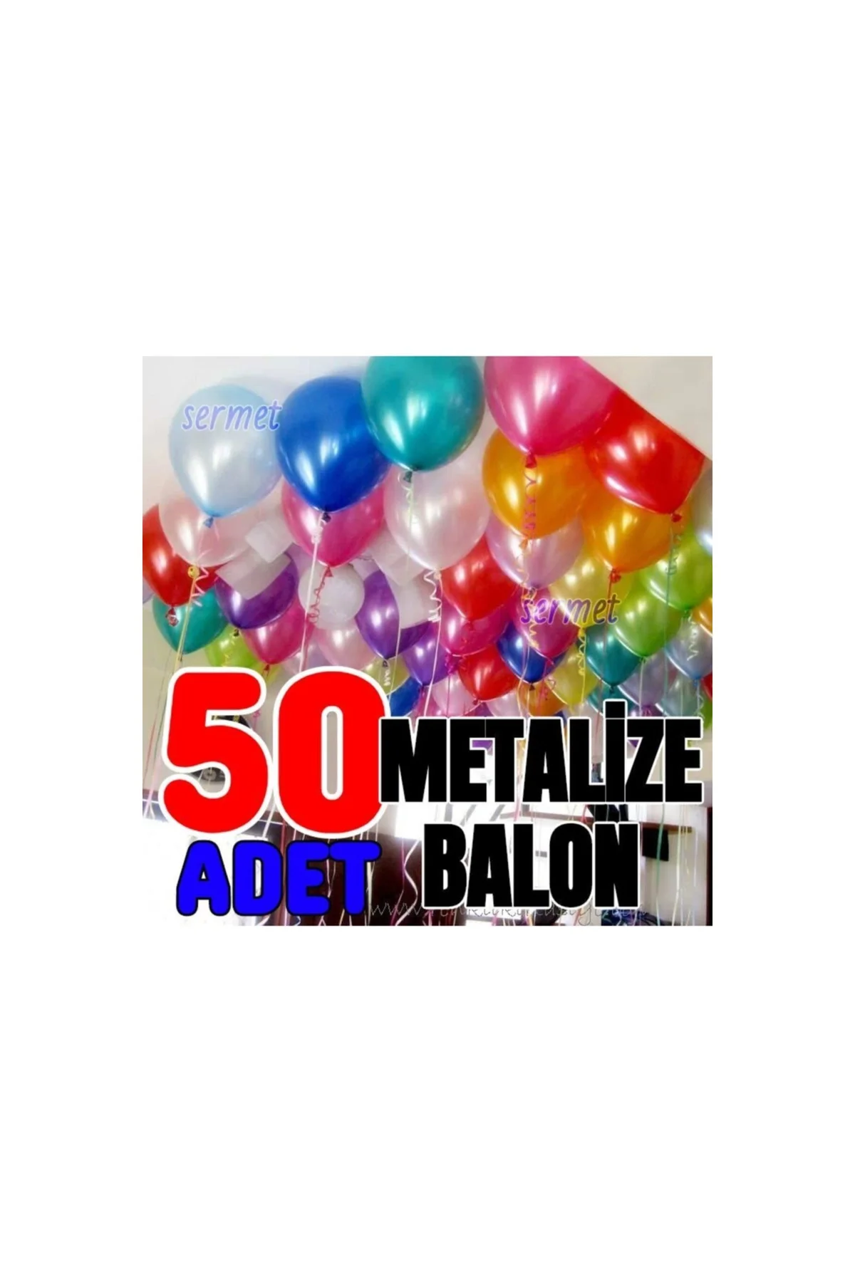 Metalik Balon Dekor Helyum Uyumlu Parlak Balon Metalize Balon Karışık Renk Helyum Uyumlu Ssd