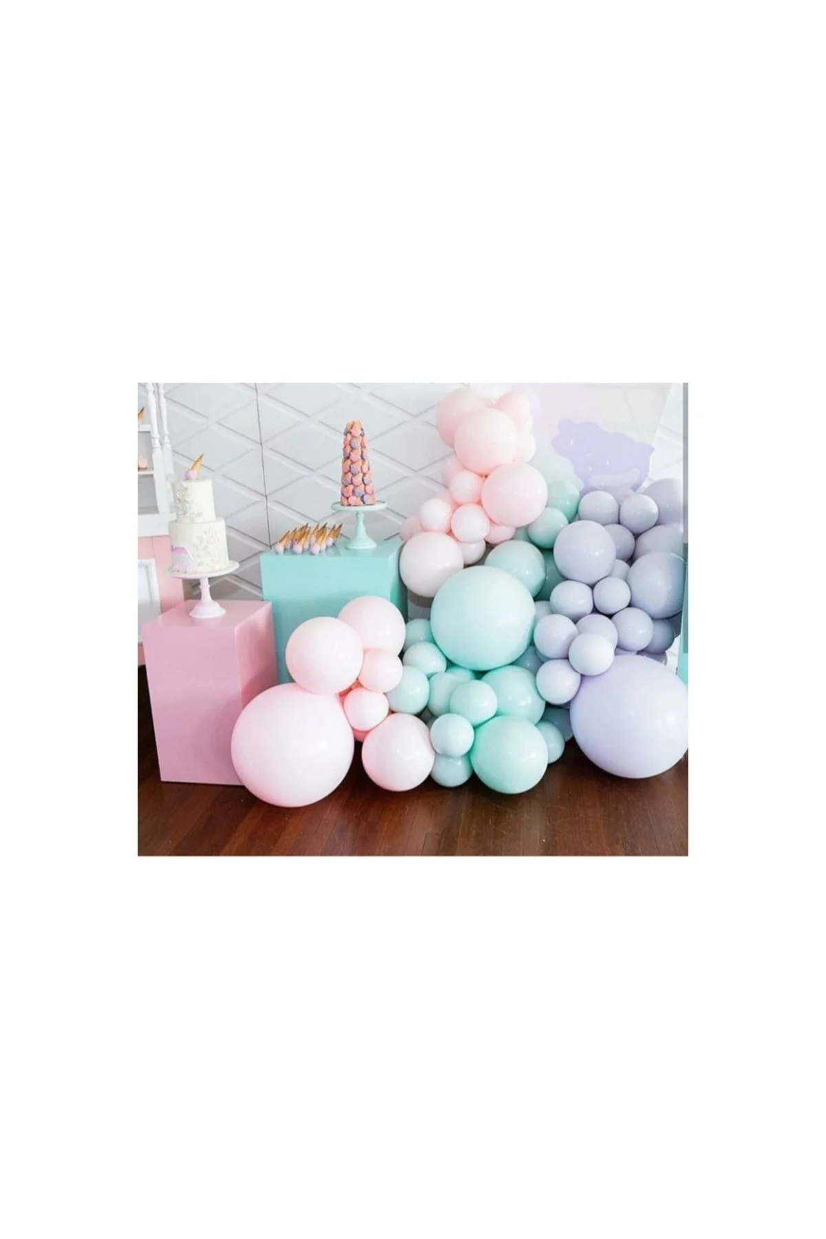 Makaron Balon Pembe Mavi Renk Şeker Balonlar 100 Adet - PAZARIZ Görsel 3
