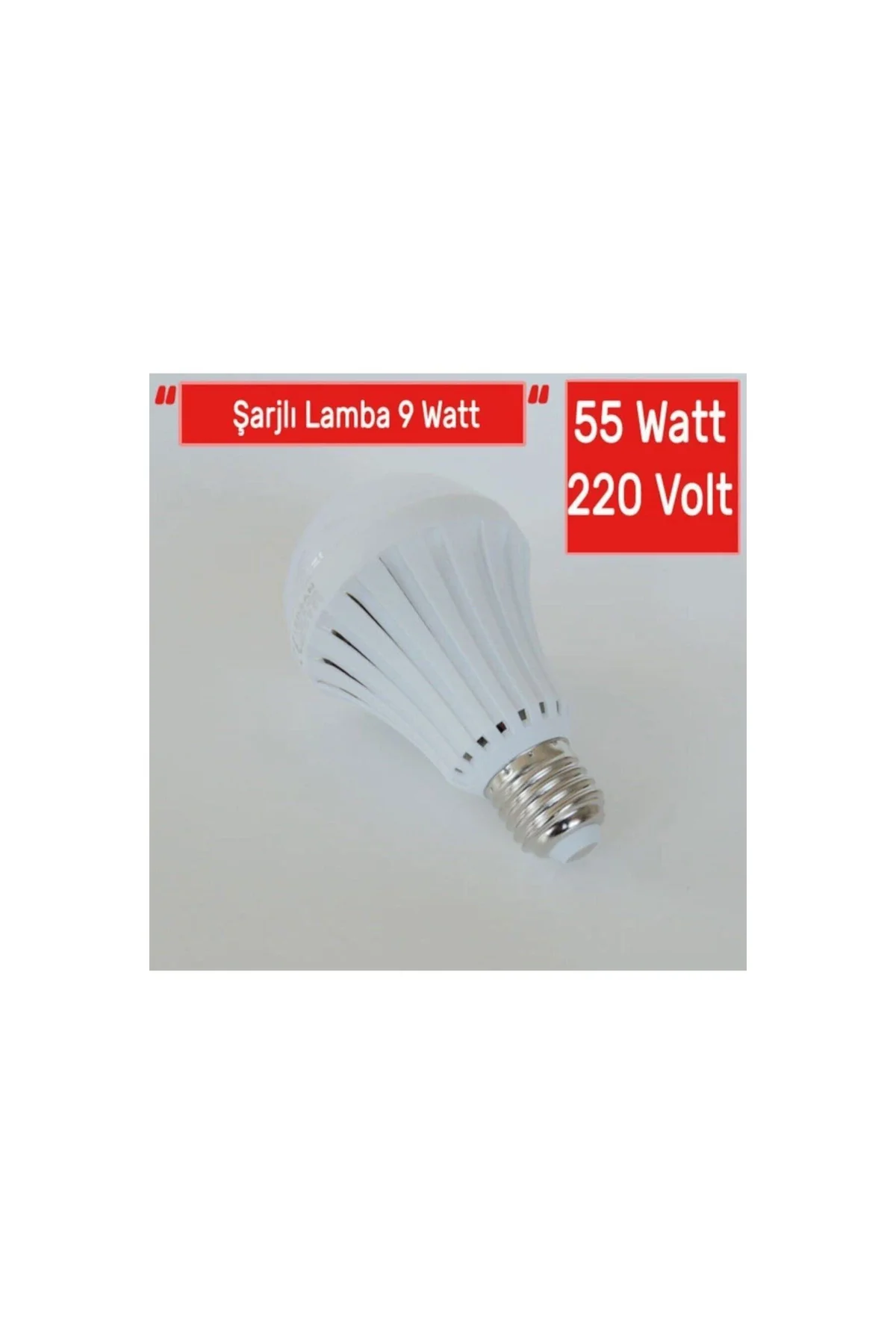 Şarjlı Led Ampul 9 Watt Beyaz Işık Acil Durum Aydınlatma 3 Adet