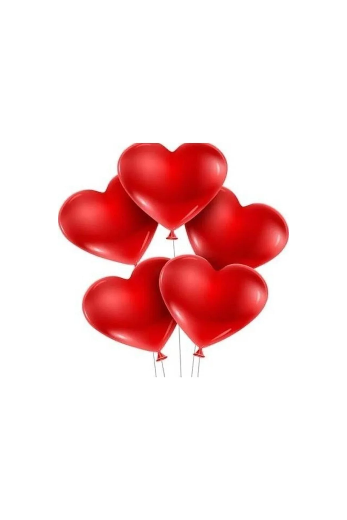 Pazariz Balon Kalp Şekilli Balon Kırmızı Lateks Balon 100 Adet - PAZARIZ Görsel 2