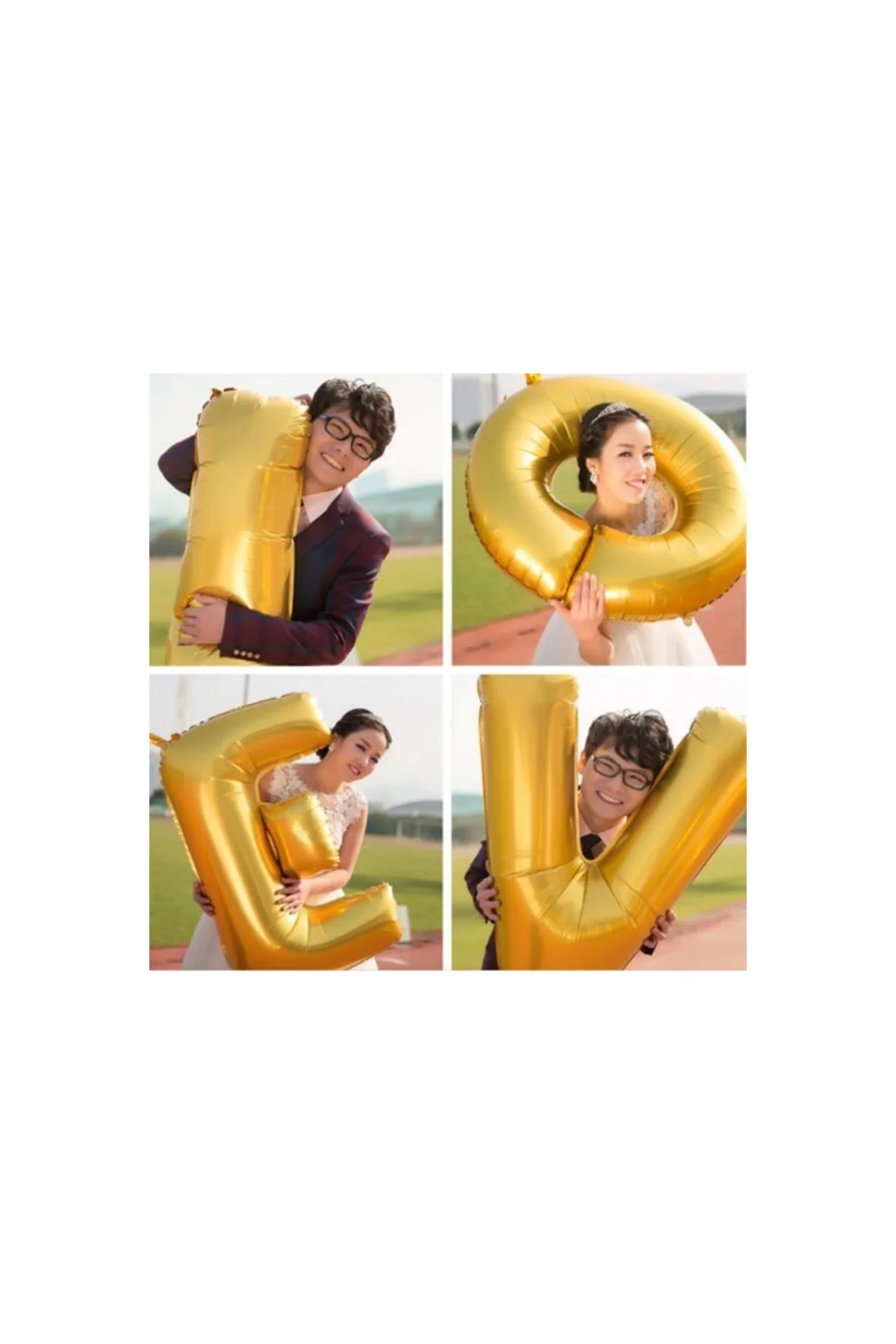 Büyük Boy 4 Adet 75 Cm. Gold Rengi Love Aşk Folyo Balon Cin124 - PAZARIZ Görsel 2