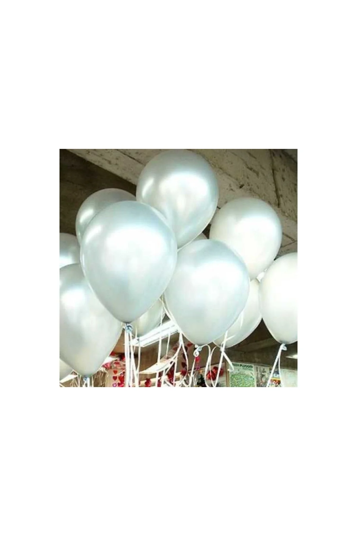Beyaz Balon Metalik 100 Adet - PAZARIZ Görsel 3
