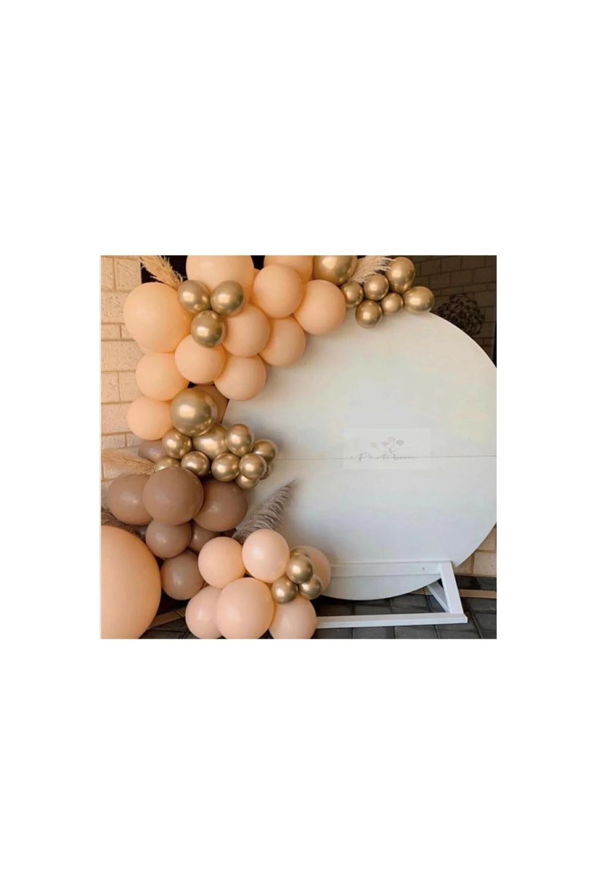 Krom Gold Karamel Kahve Somon Renkte Balon Zinciri 100 Adet