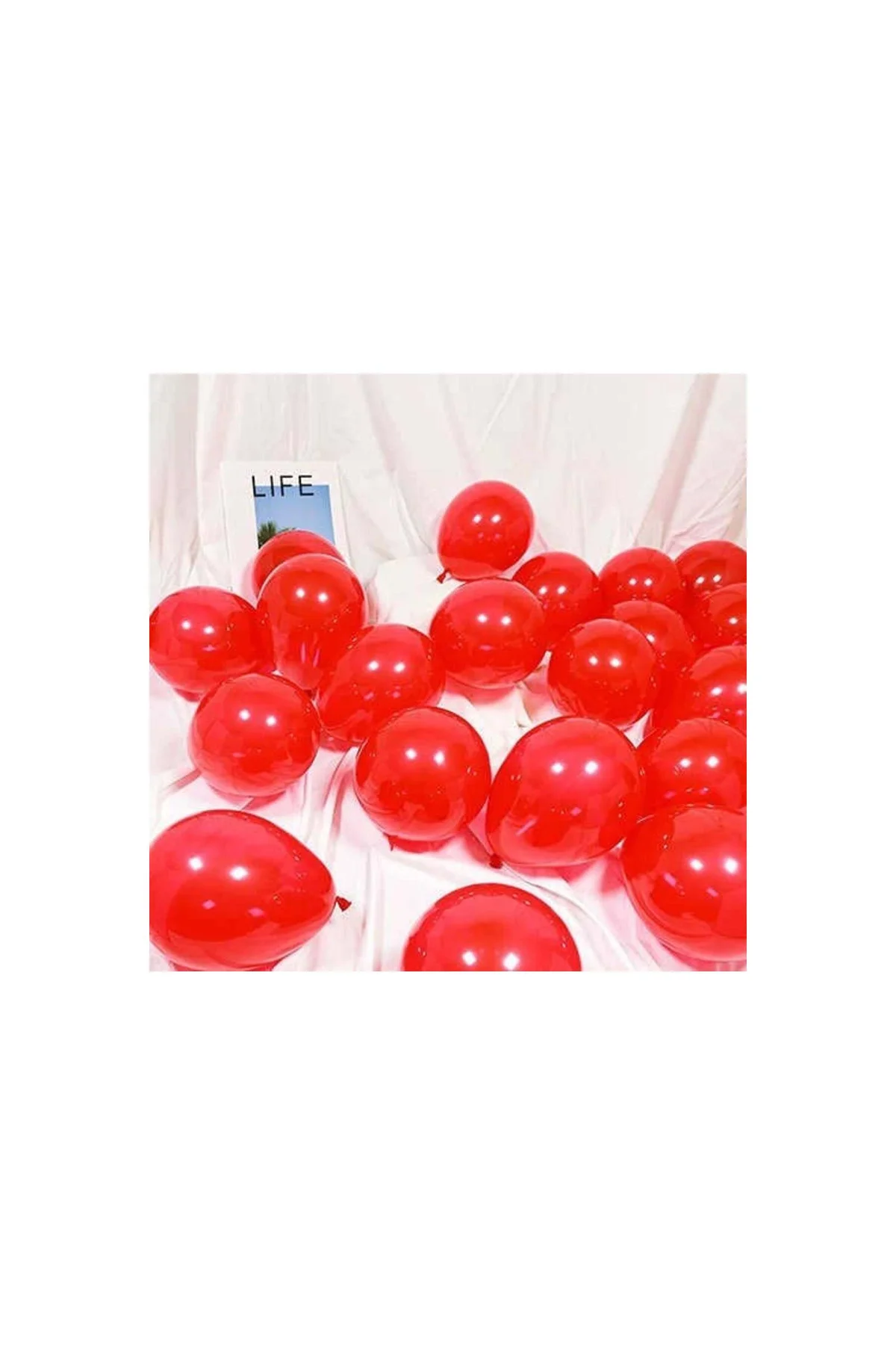 Kırmızı Pastel Zincir Balon Seti - PAZARIZ Görsel 4