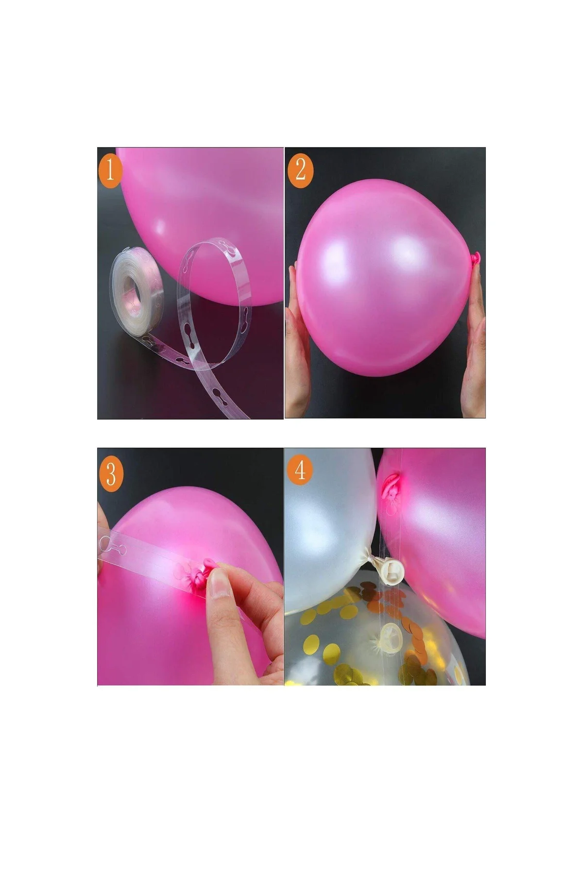 100 Adet Metalik Pempe, Lila Balon+5metre Balon Zinciri Konsepti-uçan-güzel Balon - PAZARIZ Görsel 2