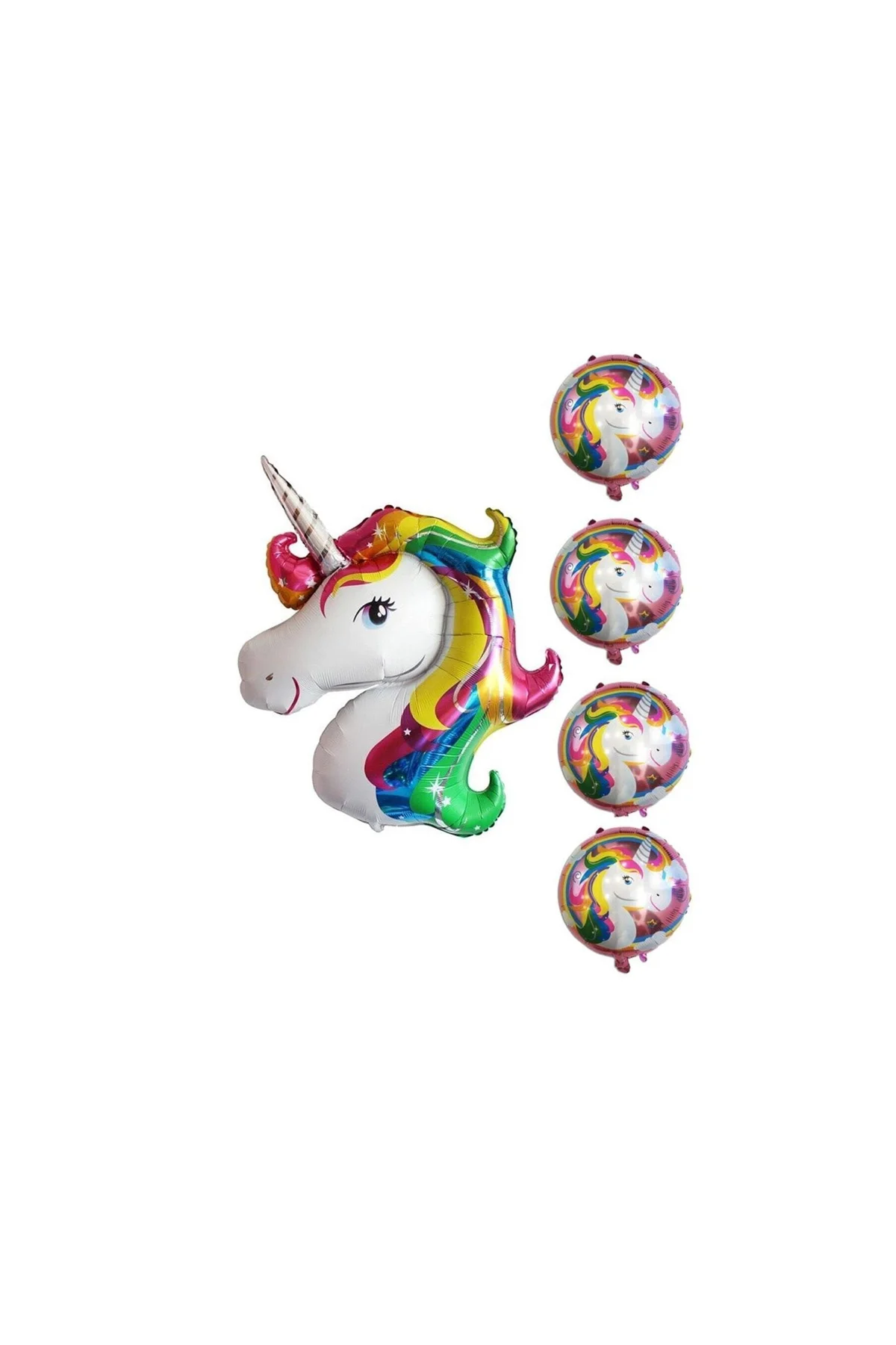 Pazariz Unicorn Folyo Renkli Balon Set 5 Li - PAZARIZ Görsel 2