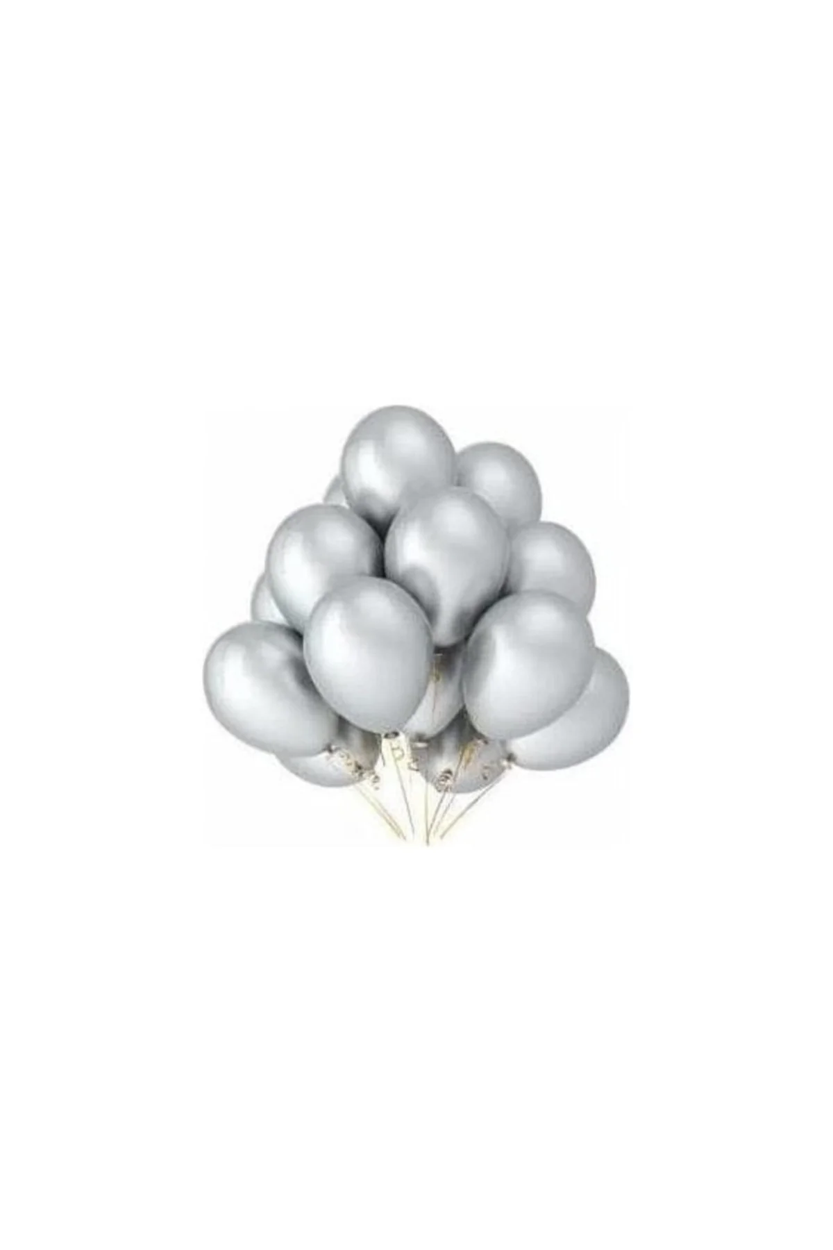 Metalik Balon - Gümüş - 100 Adet - 12 Inch