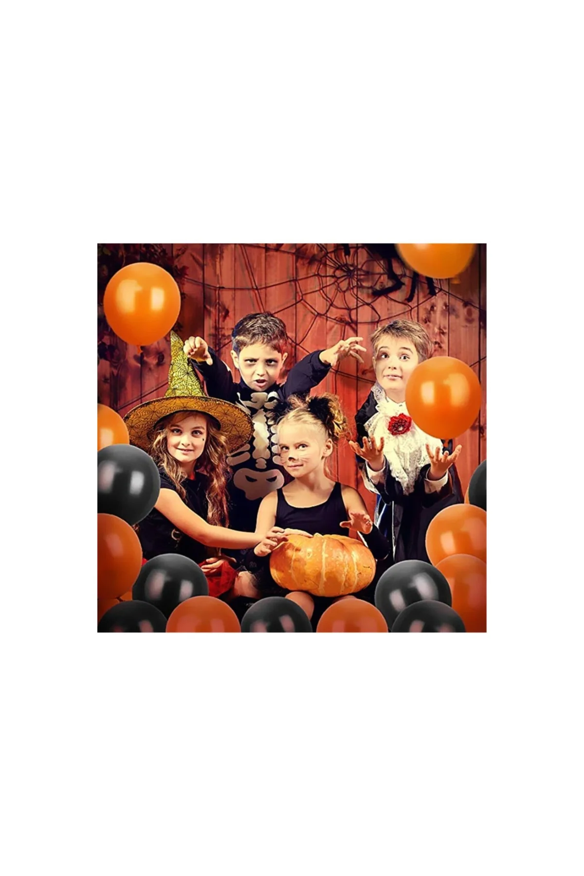 Cadılar Bayramı Halloween Pazarizme Metalik Turuncu Ve Siyah Balon - PAZARIZ Görsel 4
