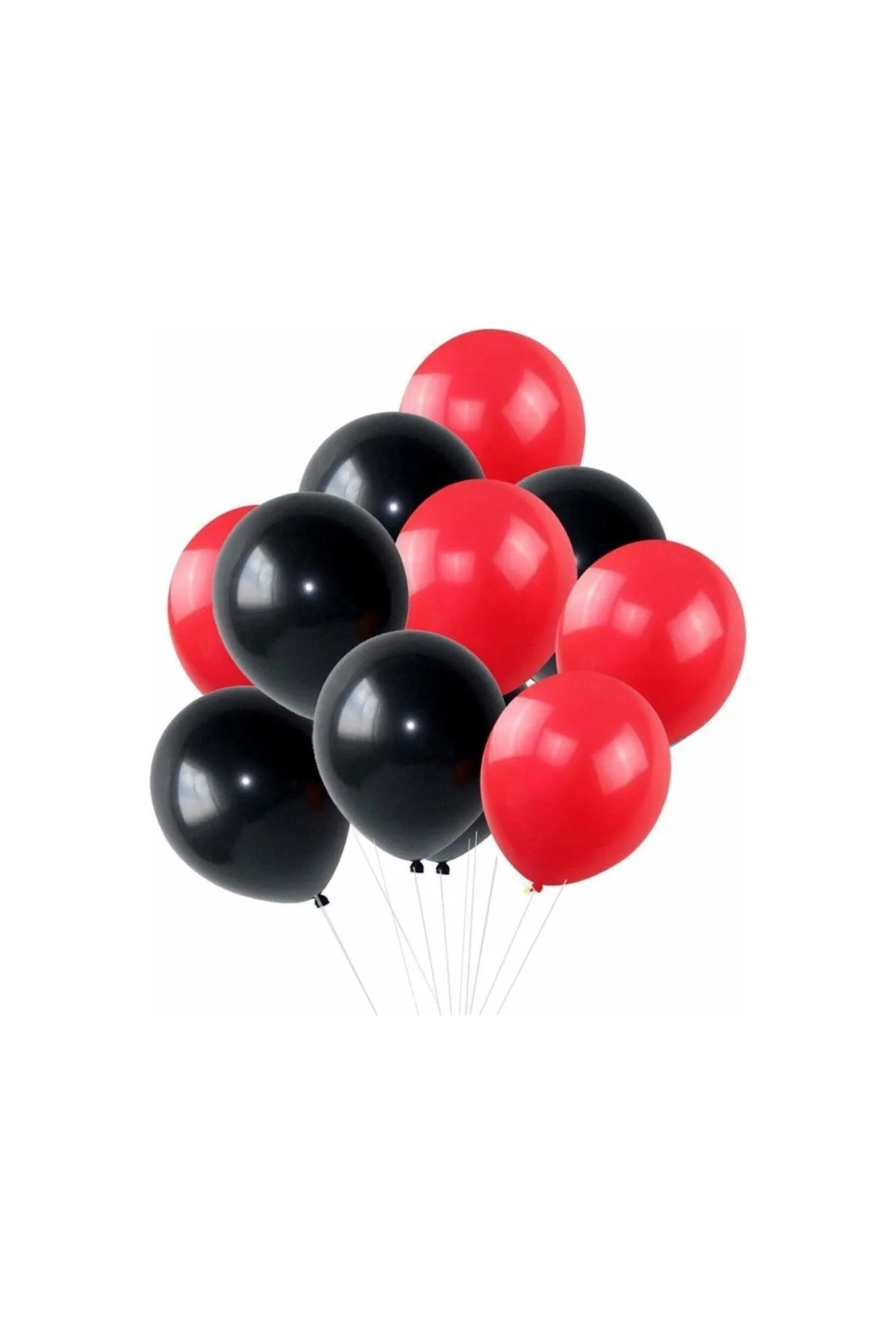 Balon Metalik Sedefli Balon 50 Kırmızı 50 Siyah Karışık 100 Adet