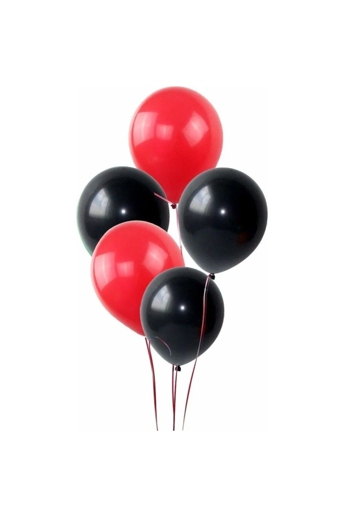 Balon Metalik Sedefli Balon 50 Kırmızı 50 Siyah Karışık 100 Adet - PAZARIZ Görsel 2