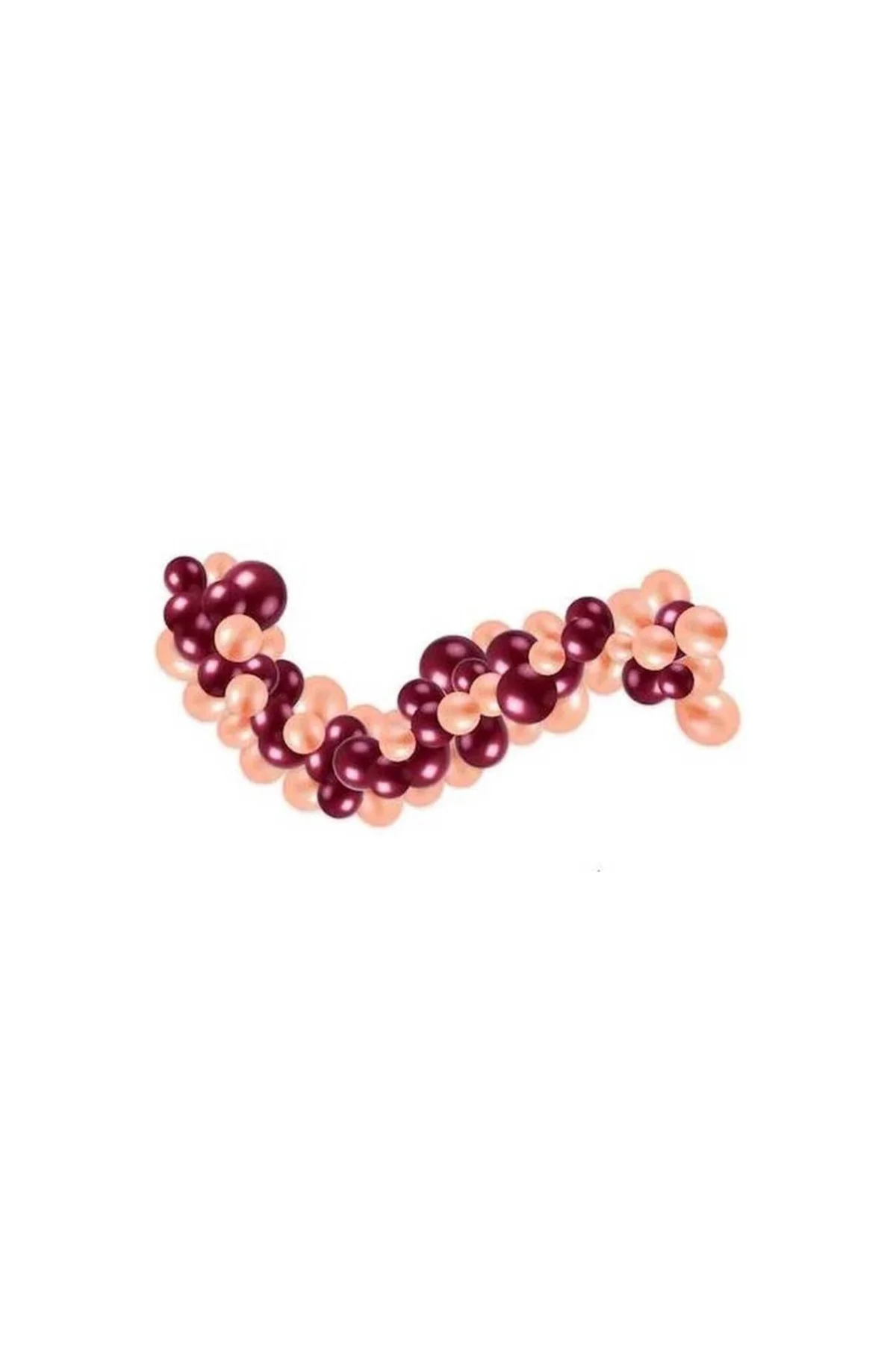 100 Adet Bordo Rose Gold Balon 5 Metre Balon Zinciri Pompa