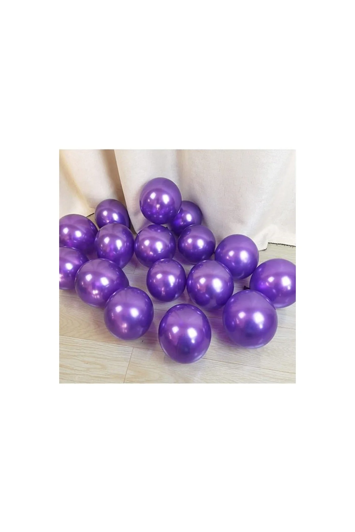 Metalik Mor Yeşil Konfetili Balon - PAZARIZ Görsel 3