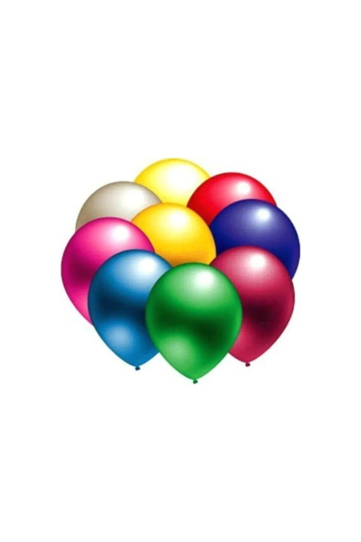 Metalik Renkli Balonlar - 100 Adet