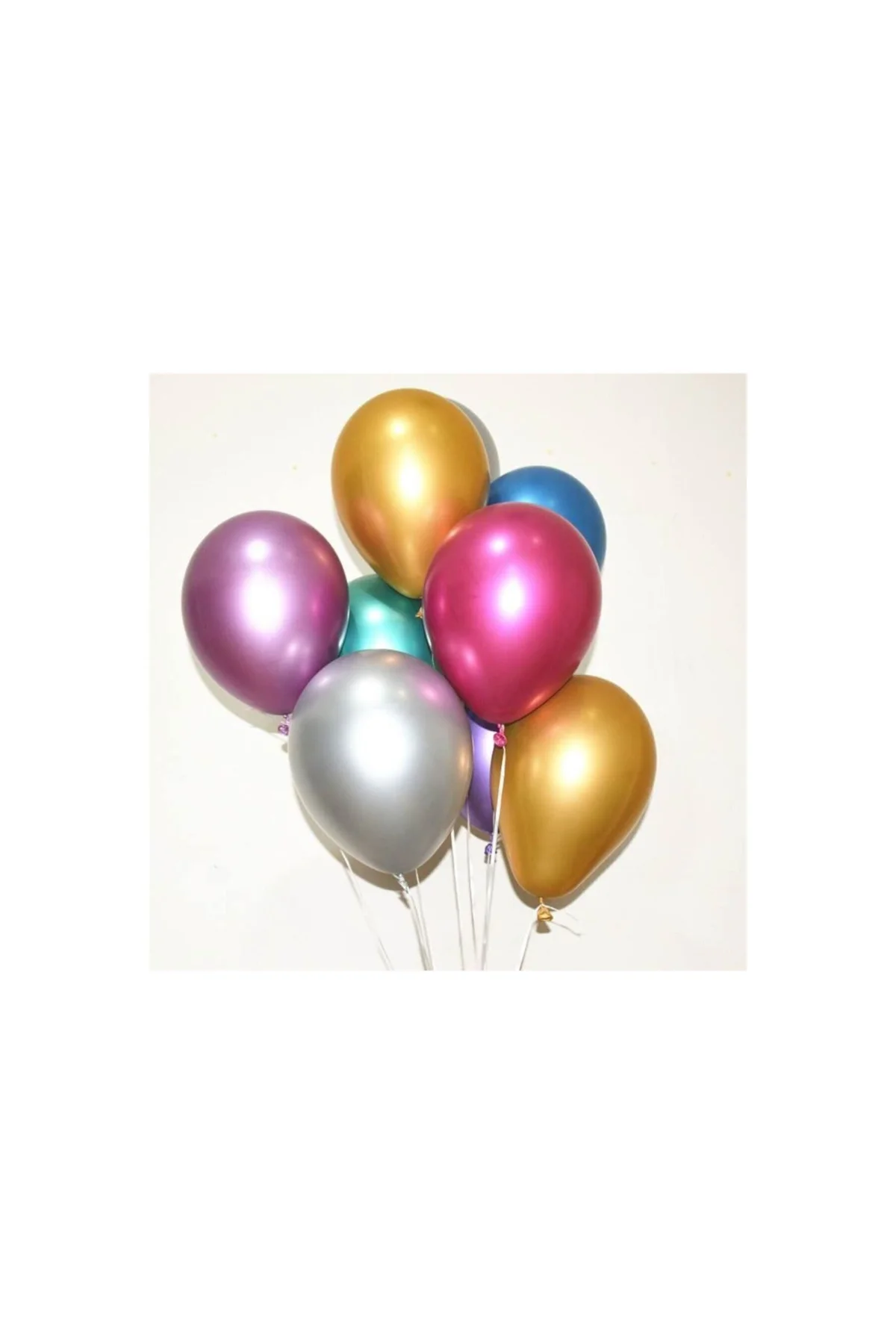 Metalik Karışık Renk 100 Lü Balon - PAZARIZ Görsel 2