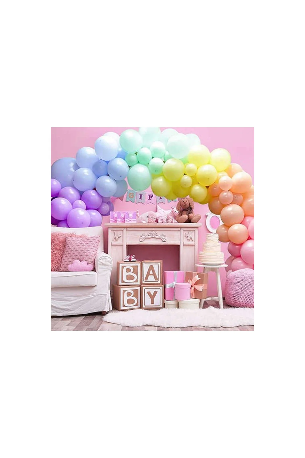 Makaron Karışık Balon 100 Adet - PAZARIZ Görsel 2