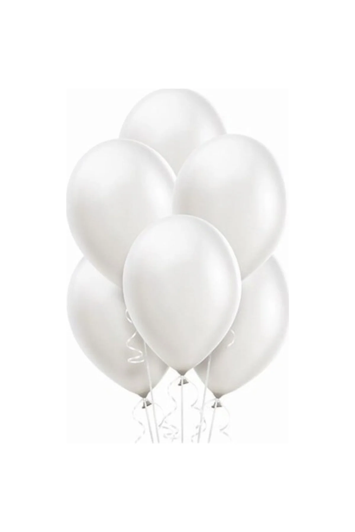 Pazariz 100 Adet Beyaz Metalik Balon 12 Inç