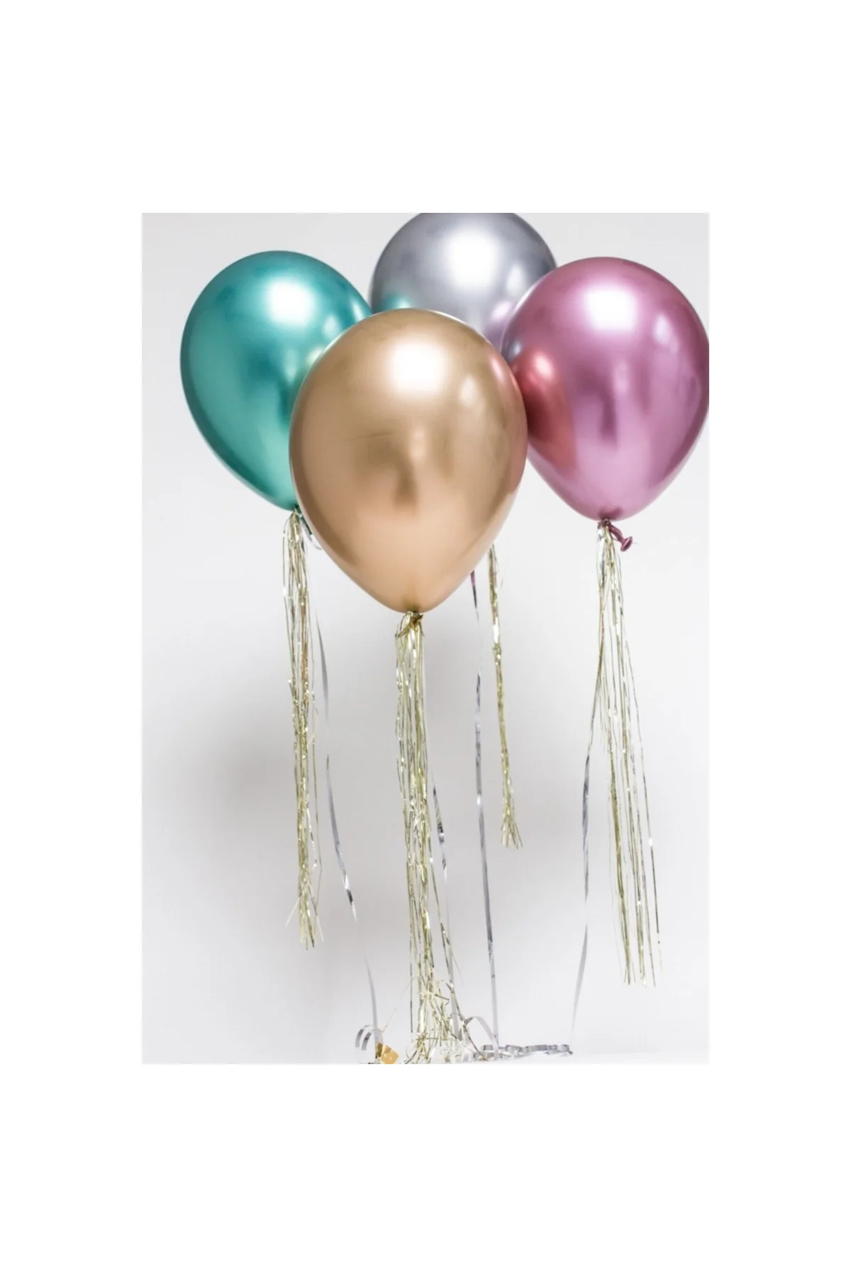 Krom Balon Pembe 6 Adet Metalik Balon - PAZARIZ Görsel 3
