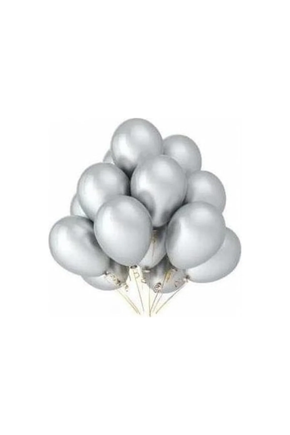 100 Adet Gri Metalik Balon 12 Inç
