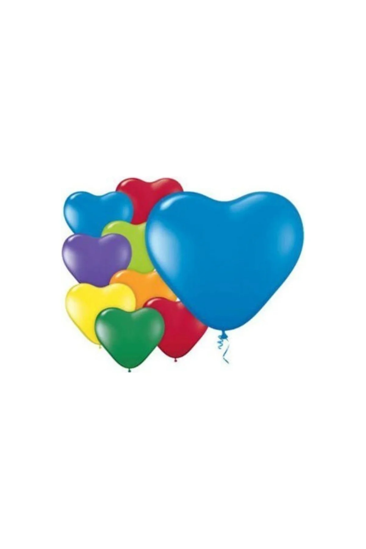 Kalp Şekilli Renkli Balon - 100 Adet - PAZARIZ Görsel 3