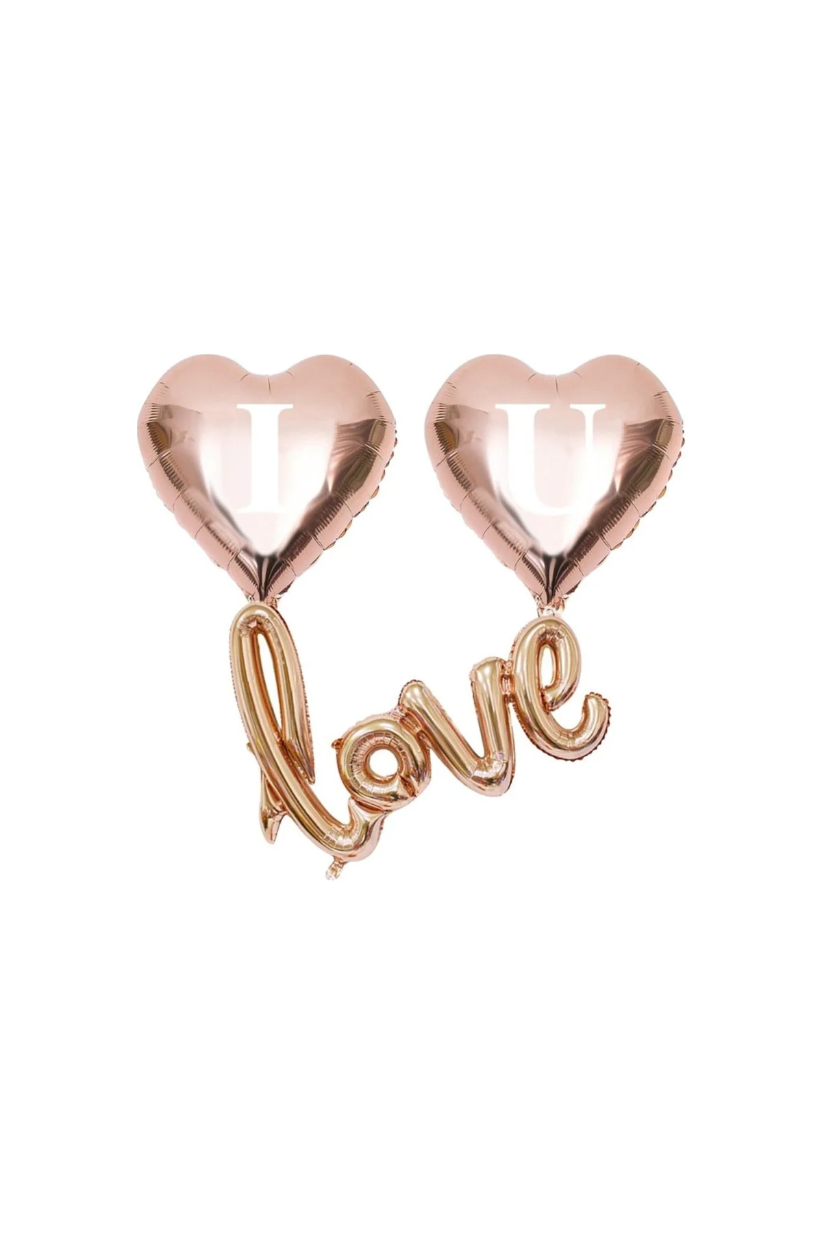 I Love You Kalpli Folyo Balon Set Rose Gold