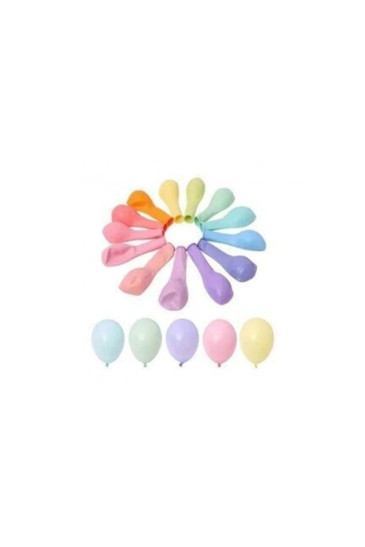 Karışık Renkli Minik Makaron Balon 100 Adet 15 Cm 6" Kalisan