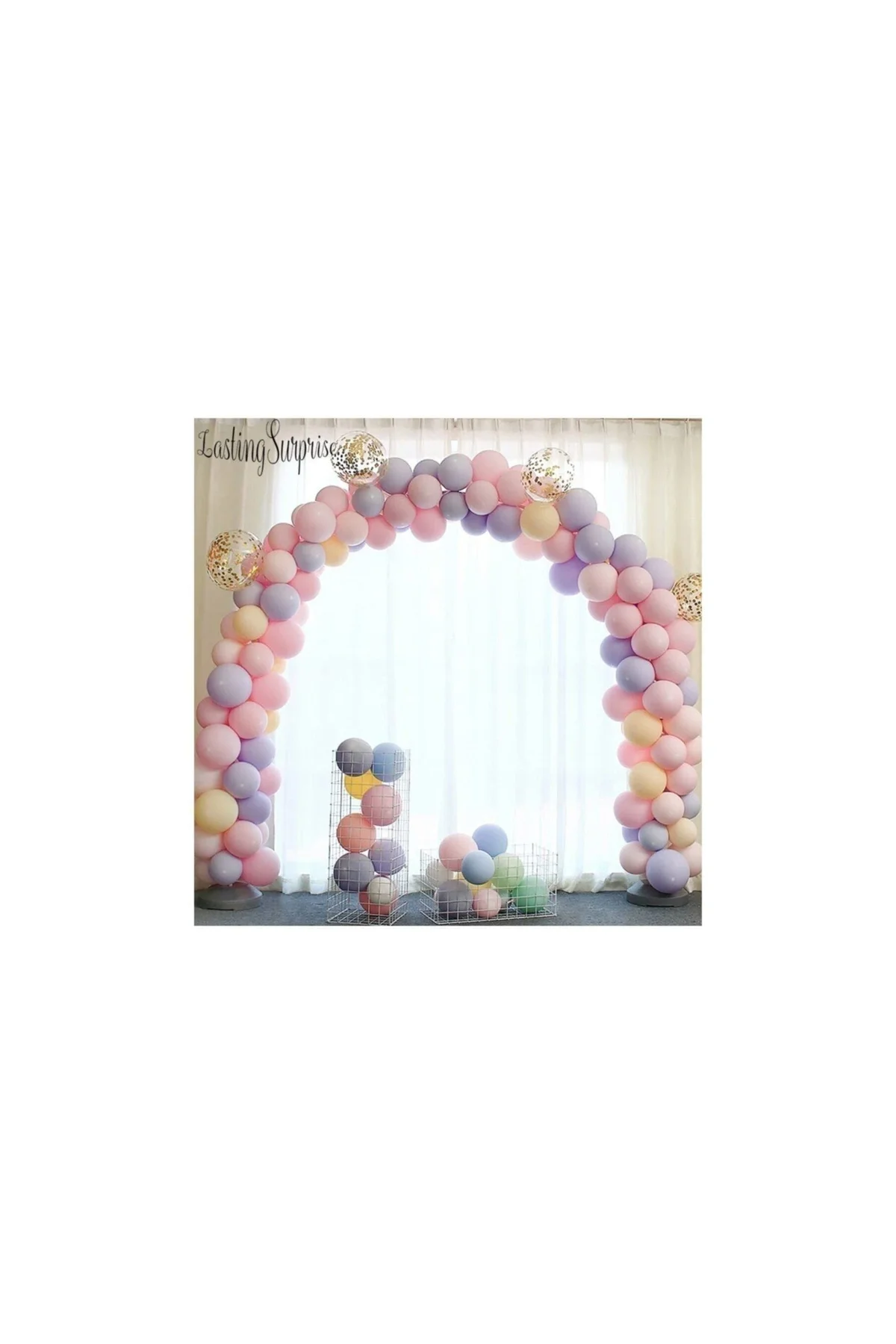 Makaron Balonlu Zincir Balon Seti 5 mt Zincir 100 Balon Karışık