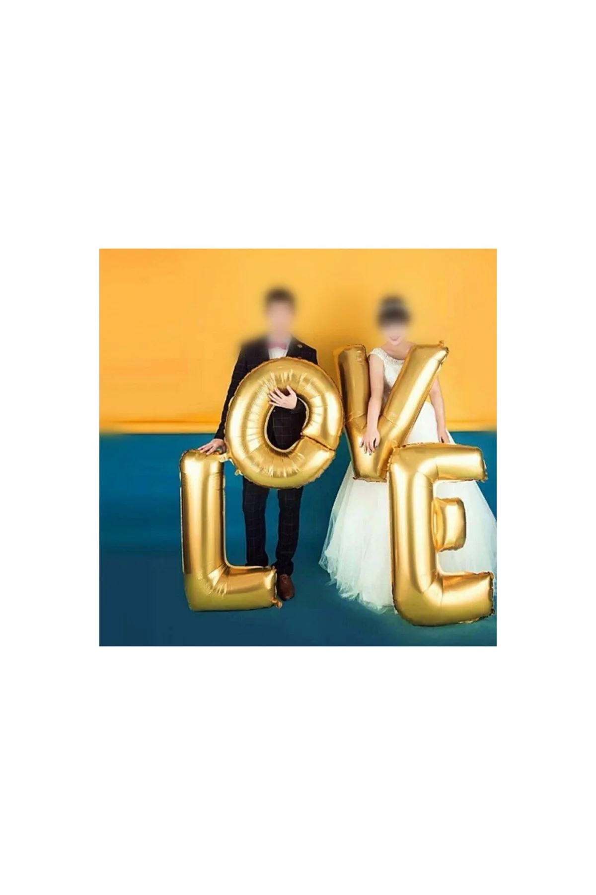Büyük Boy 4 Adet 75 Cm. Gold Rengi Love Aşk Folyo Balon Cin124 - PAZARIZ Görsel 3